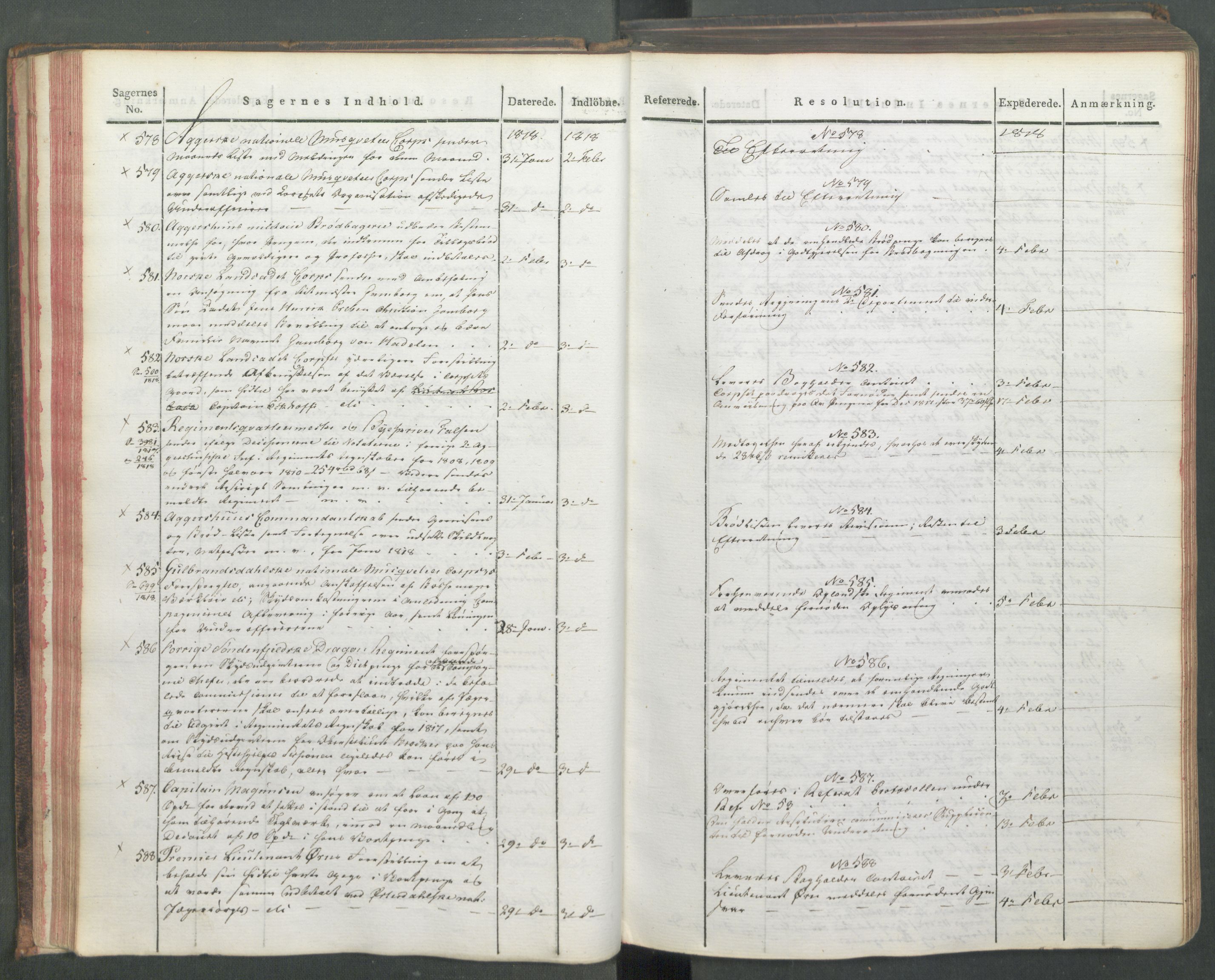 Armédepartementet, AV/RA-RAFA-3493/C/Ca/L0015: 6. Departements Journal, 1818