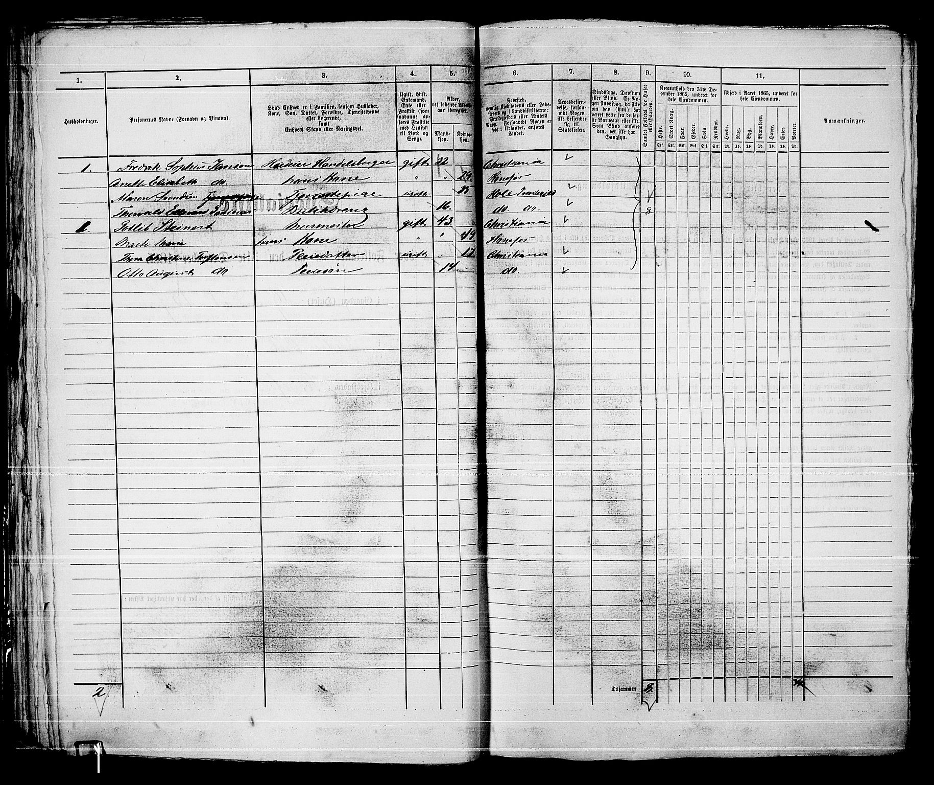 RA, 1865 census for Norderhov/Hønefoss, 1865, p. 47