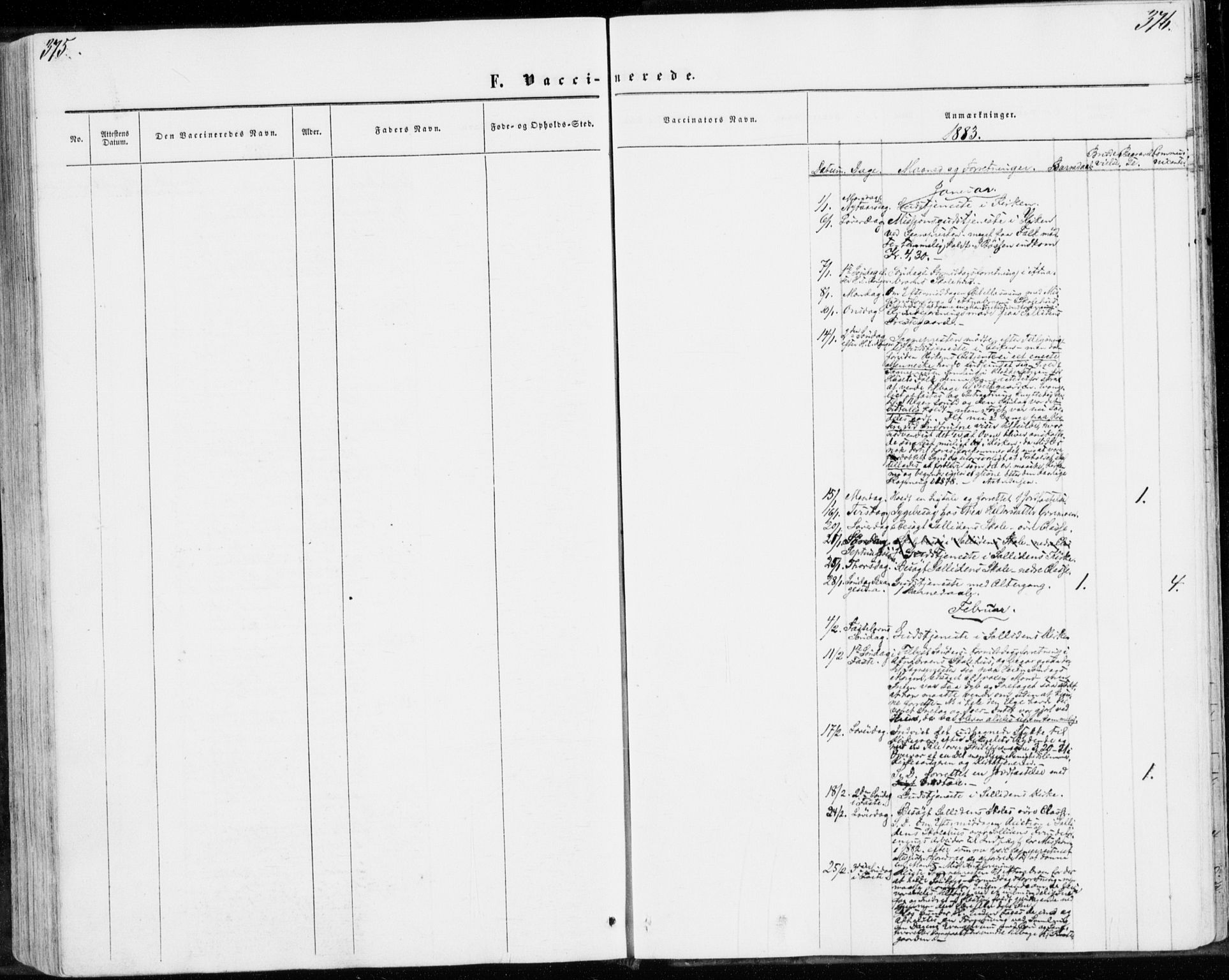 Sollia prestekontor, SAH/PREST-050/H/Ha/Haa/L0001: Parish register (official) no. 1, 1856-1885, p. 375-376