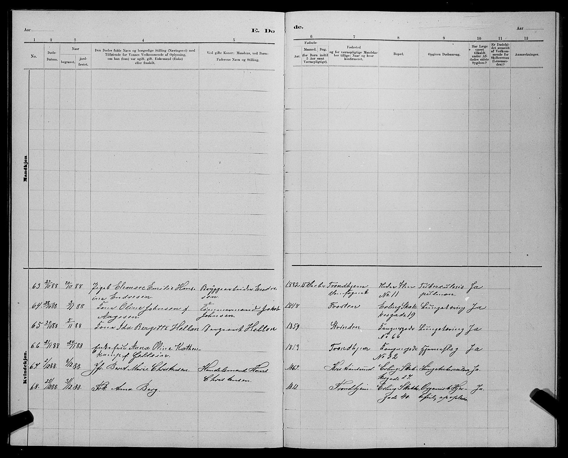 Ministerialprotokoller, klokkerbøker og fødselsregistre - Sør-Trøndelag, SAT/A-1456/601/L0093: Parish register (copy) no. 601C11, 1882-1898