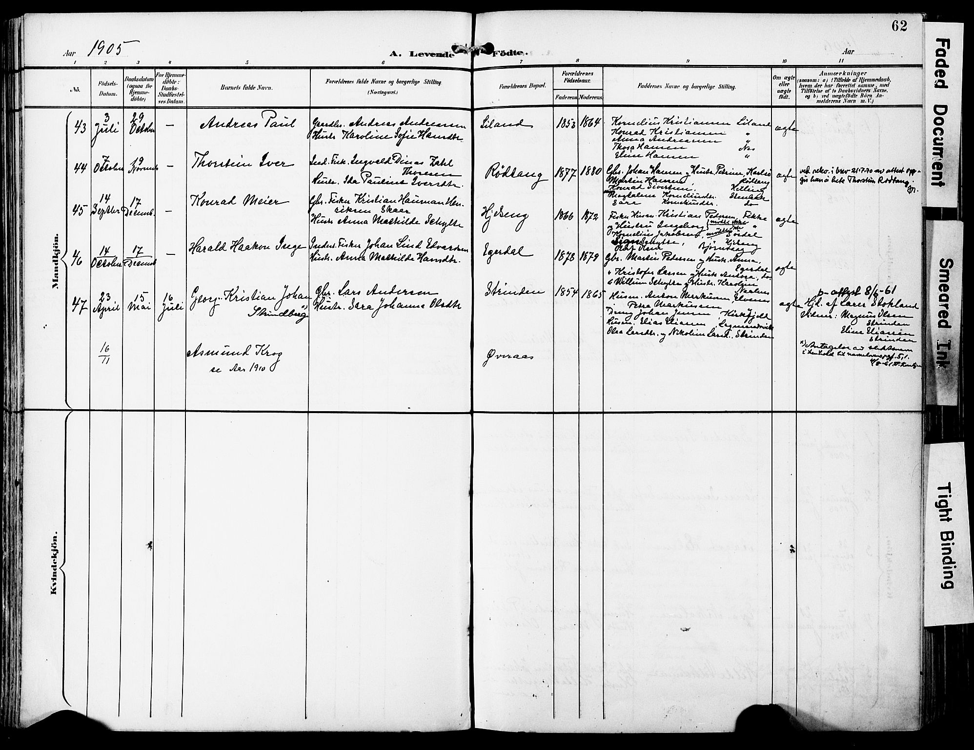 Ministerialprotokoller, klokkerbøker og fødselsregistre - Nordland, AV/SAT-A-1459/859/L0848: Parish register (official) no. 859A08, 1900-1912, p. 62