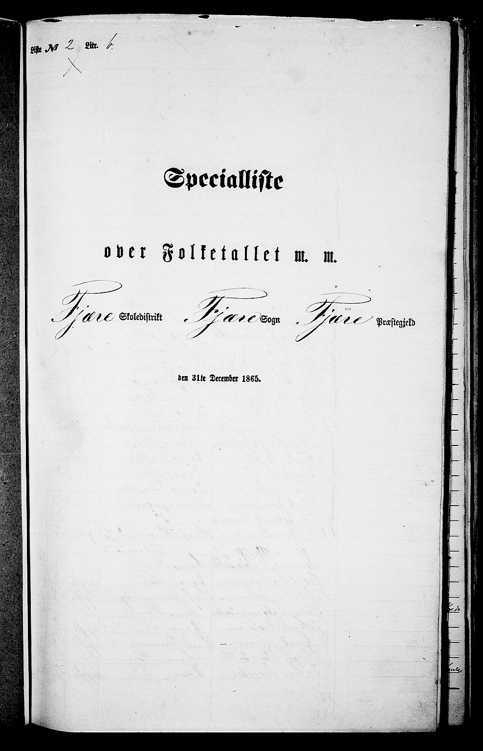 RA, 1865 census for Fjære/Fjære, 1865, p. 65