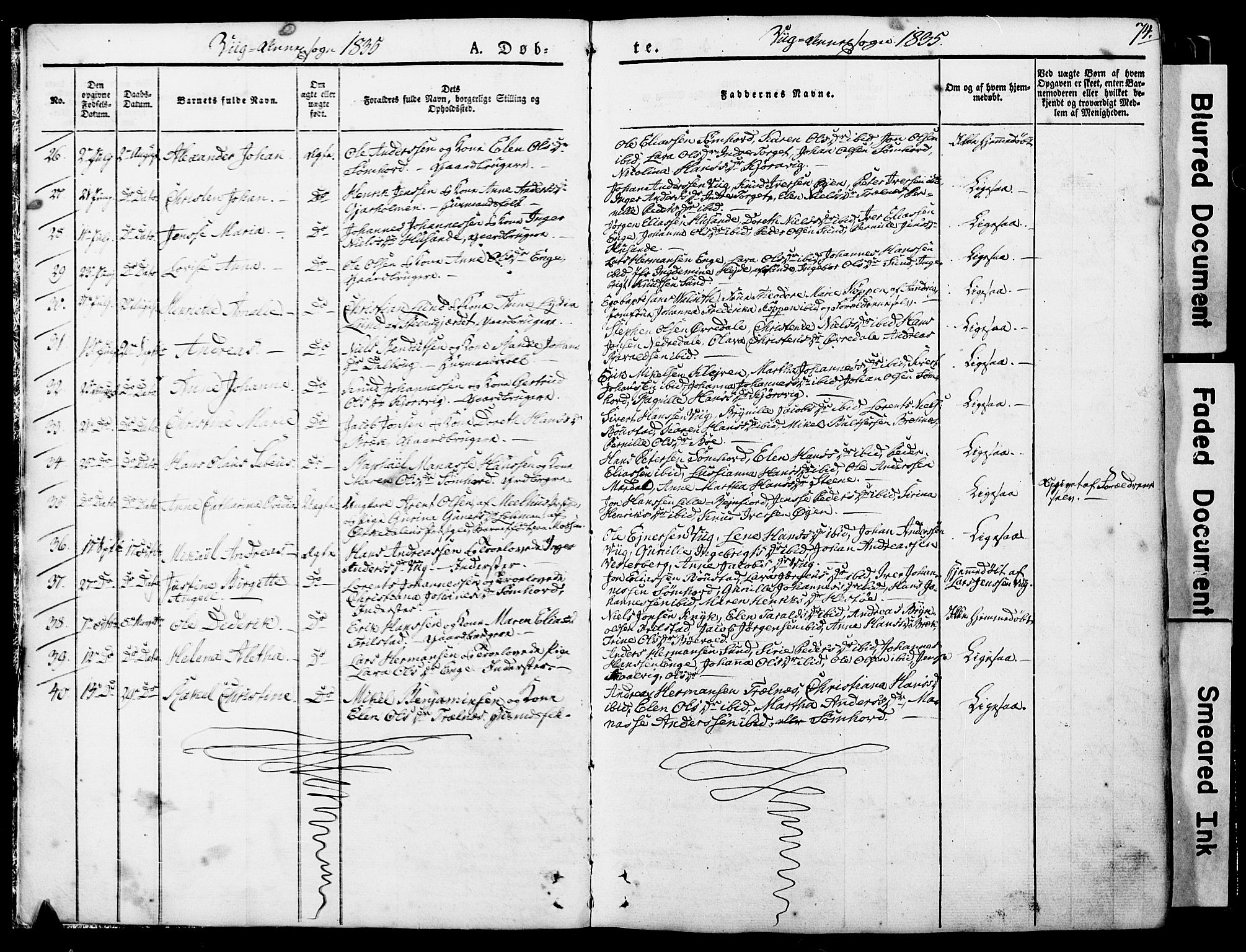 Ministerialprotokoller, klokkerbøker og fødselsregistre - Nordland, AV/SAT-A-1459/812/L0176: Parish register (official) no. 812A05, 1834-1874, p. 74