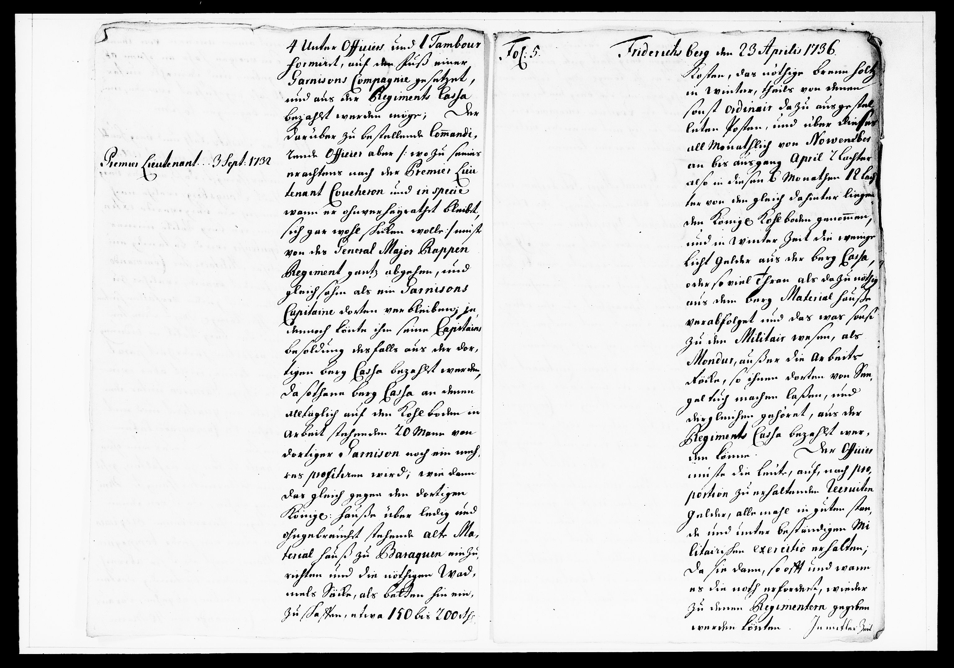 Krigskollegiet, Krigskancelliet, DRA/A-0006/-/1130-1137: Refererede sager, 1736, p. 158