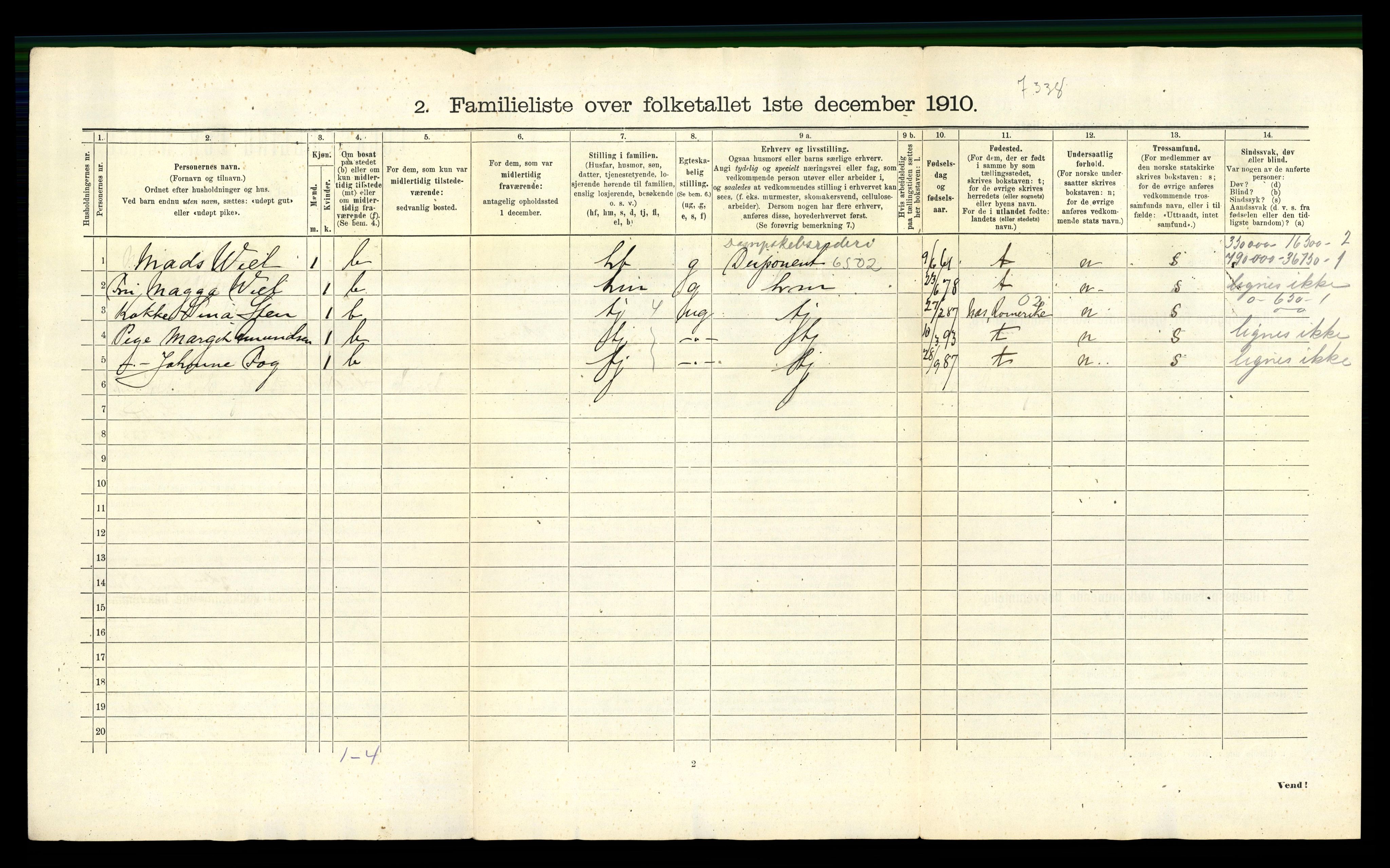 RA, 1910 census for Fredrikshald, 1910, p. 4577