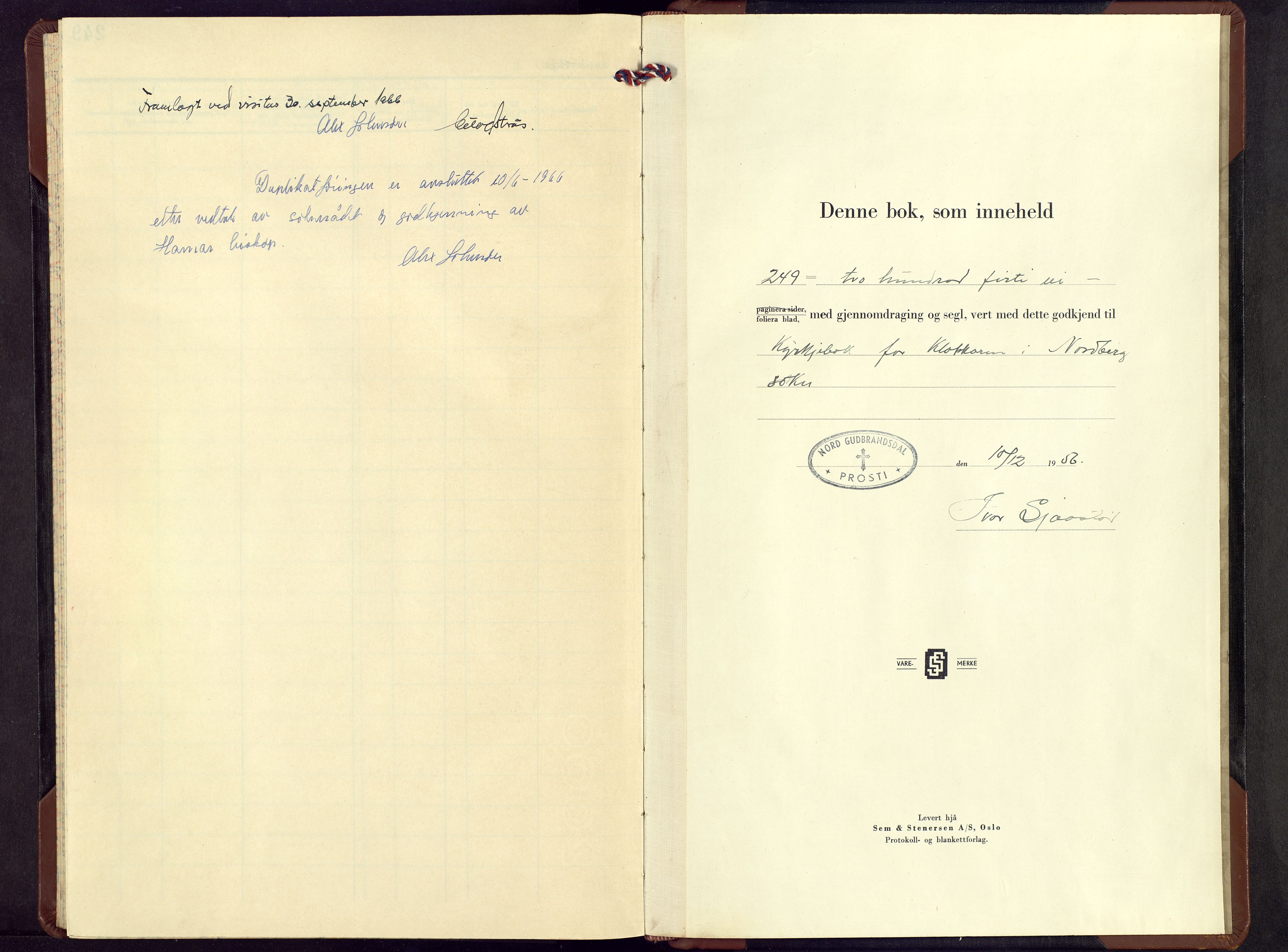 Skjåk prestekontor, SAH/PREST-072/H/Ha/Hab/L0009: Parish register (copy) no. 9, 1957-1966