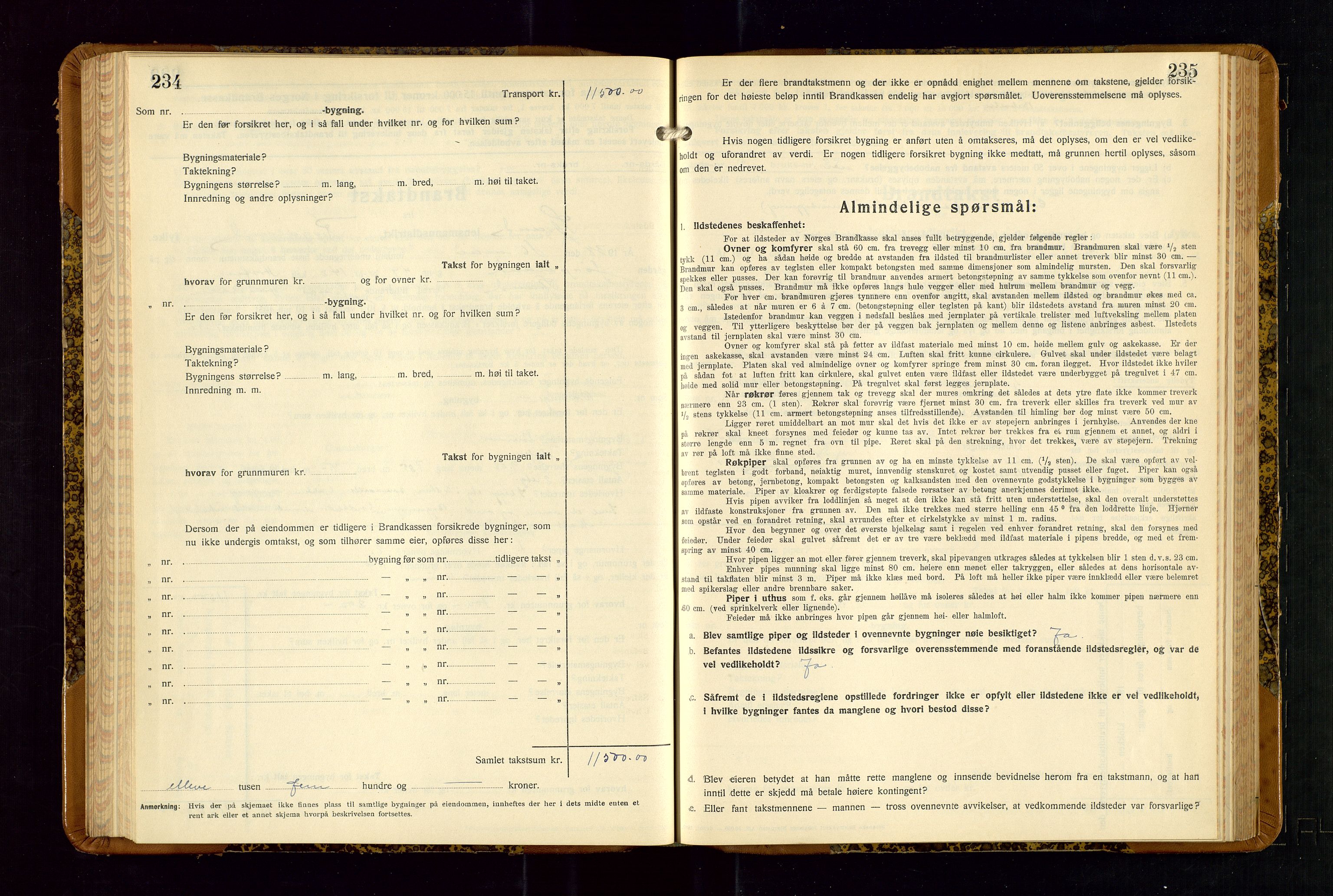 Strand og Forsand lensmannskontor, AV/SAST-A-100451/Gob/L0001: Branntakstprotokoll, 1935-1942, p. 234-235