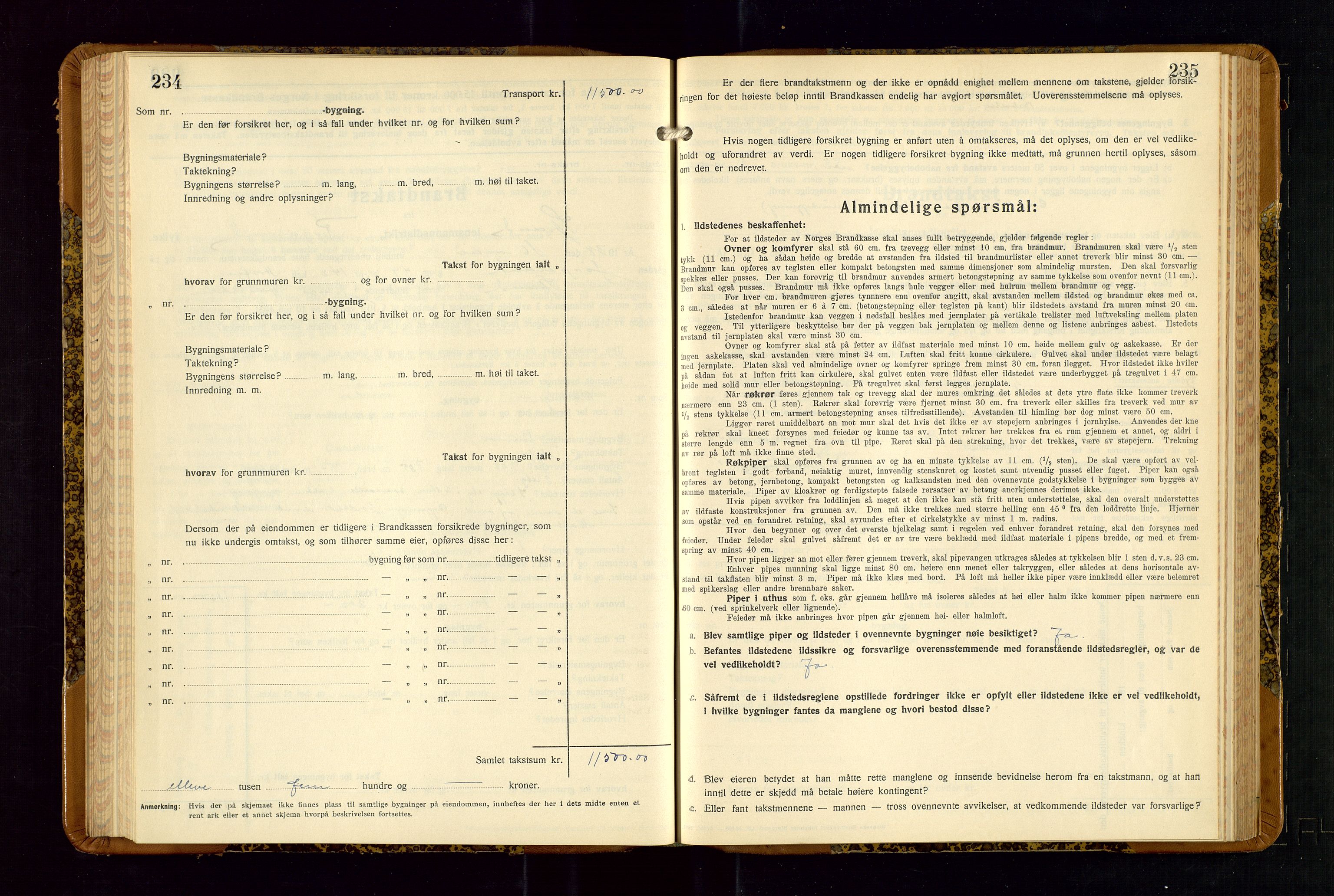 Strand og Forsand lensmannskontor, SAST/A-100451/Gob/L0001: Branntakstprotokoll, 1935-1942, p. 234-235