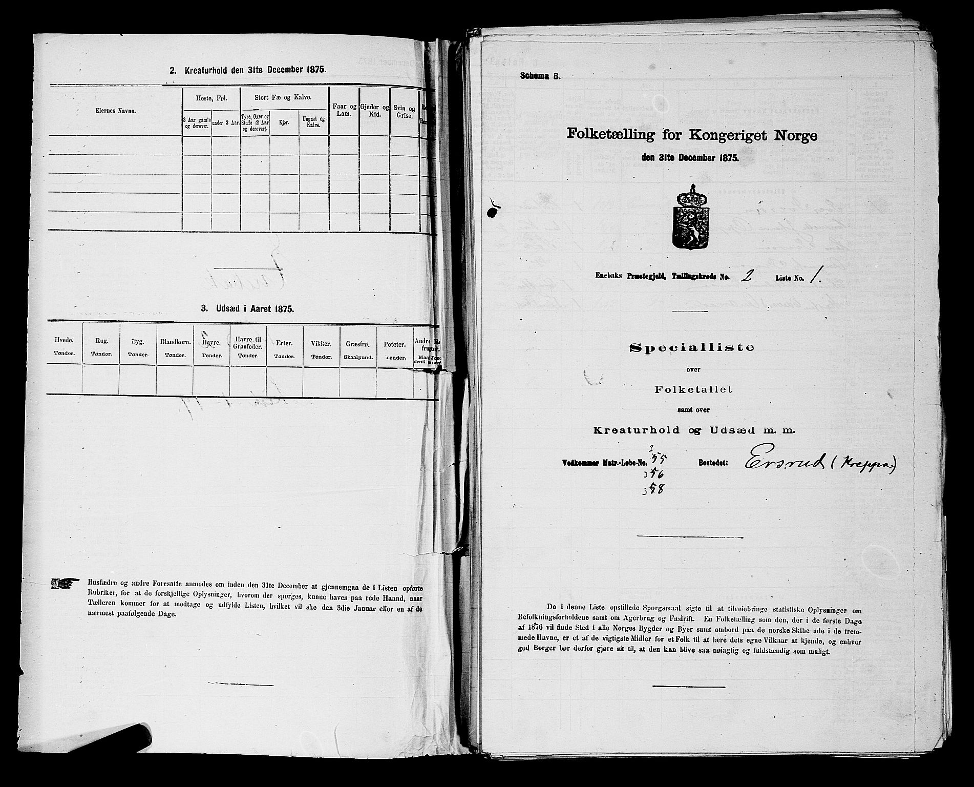 RA, 1875 census for 0229P Enebakk, 1875, p. 267