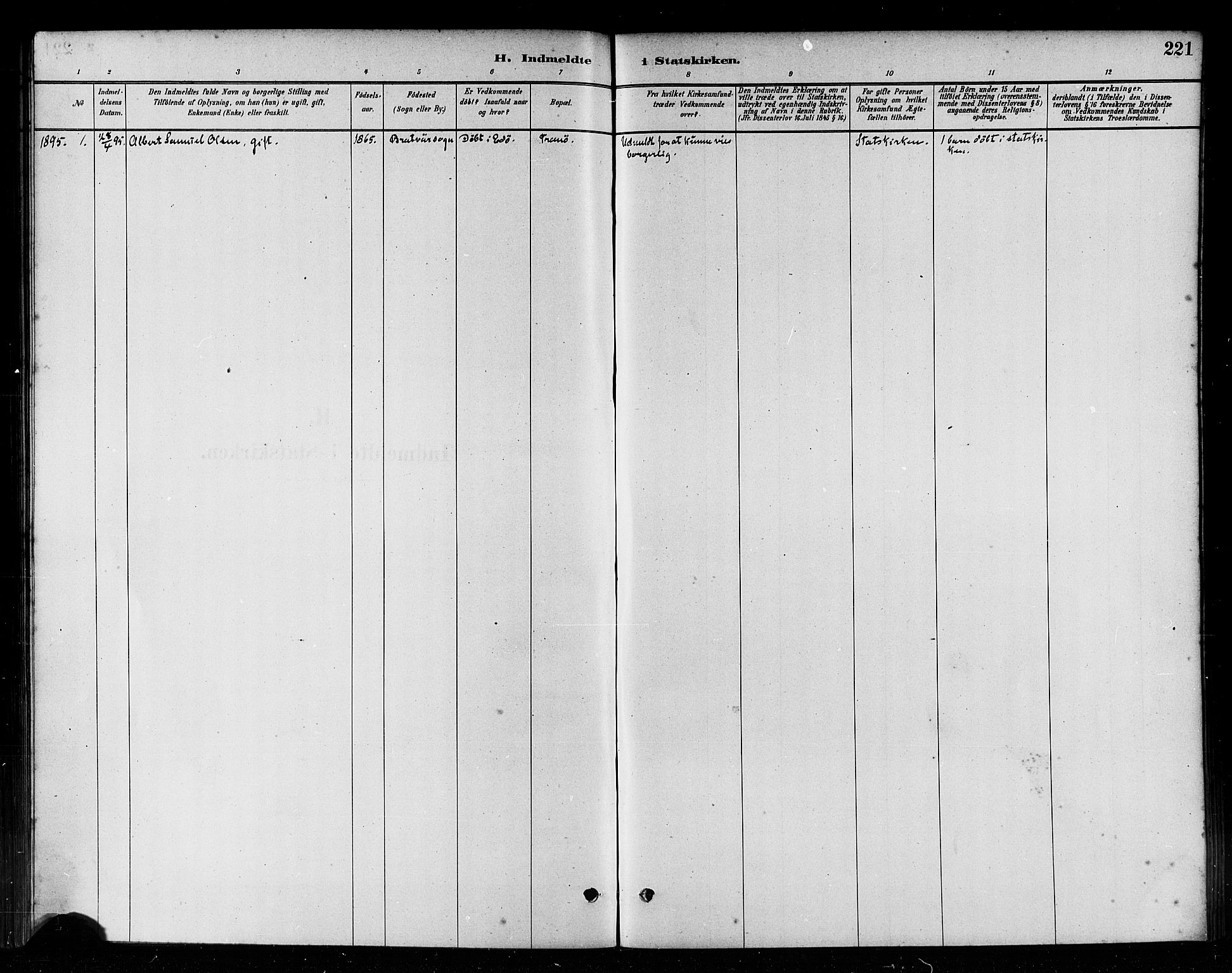 Ministerialprotokoller, klokkerbøker og fødselsregistre - Møre og Romsdal, AV/SAT-A-1454/582/L0947: Parish register (official) no. 582A01, 1880-1900, p. 221