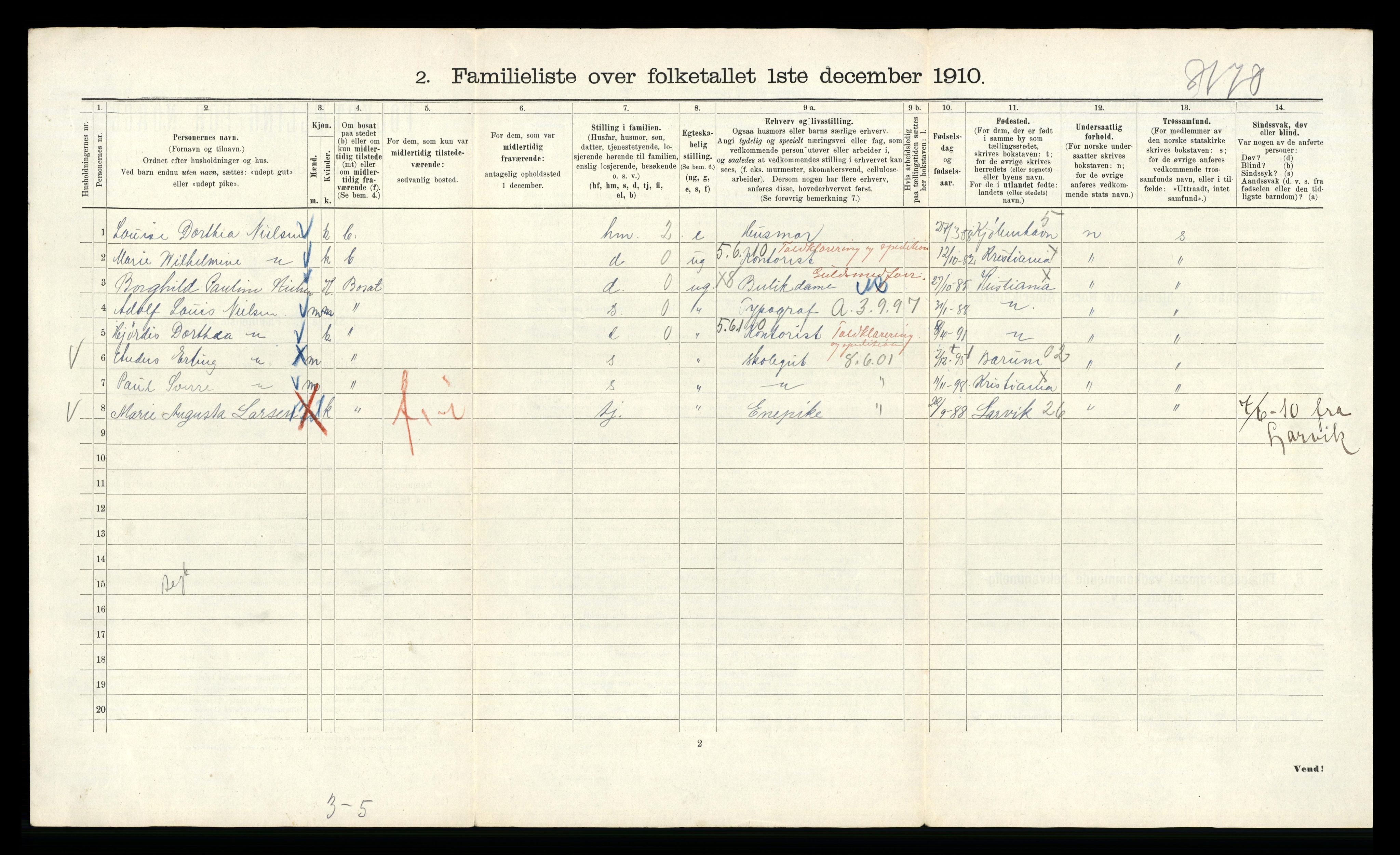 RA, 1910 census for Kristiania, 1910, p. 80422