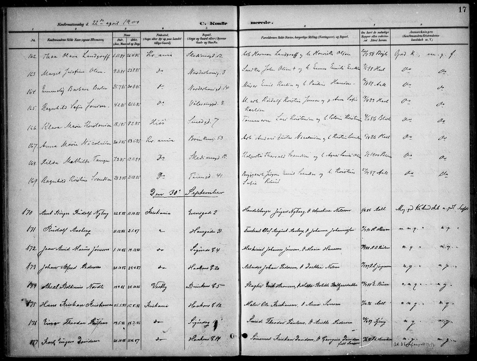 Kampen prestekontor Kirkebøker, AV/SAO-A-10853/F/Fa/L0009: Parish register (official) no. I 9, 1899-1911, p. 17