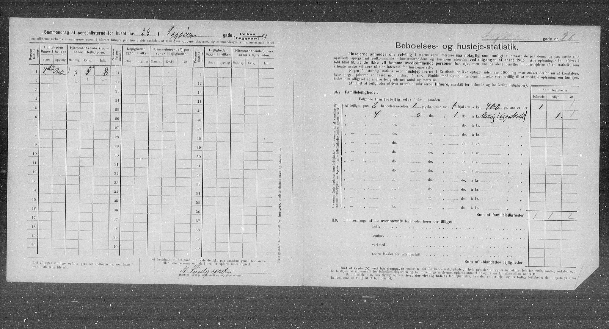 OBA, Municipal Census 1905 for Kristiania, 1905, p. 45571