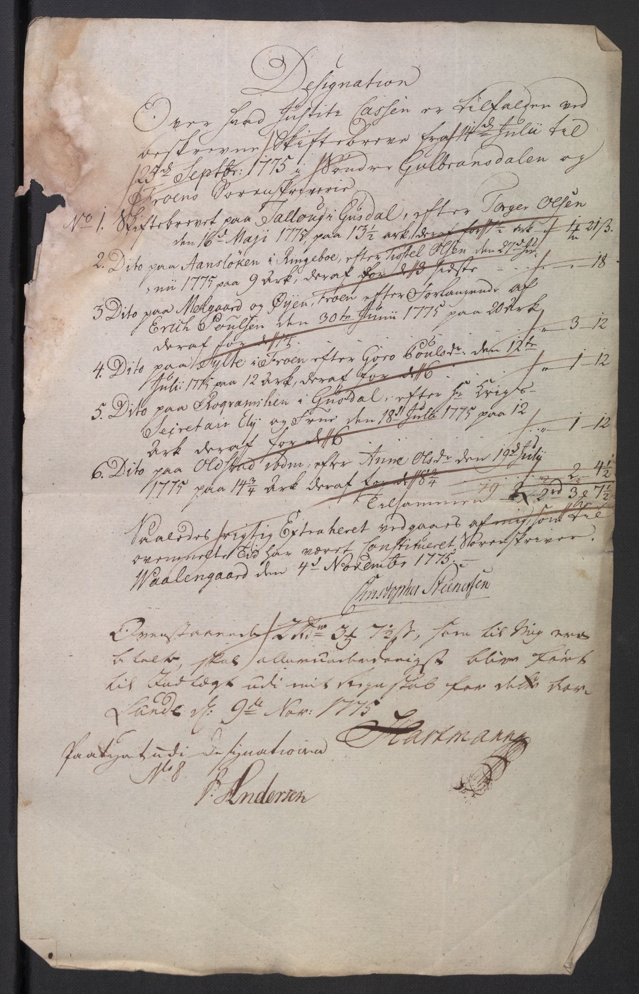 Rentekammeret inntil 1814, Reviderte regnskaper, Mindre regnskaper, RA/EA-4068/Rb/L0014: Opplands amt, 1771-1779, p. 41