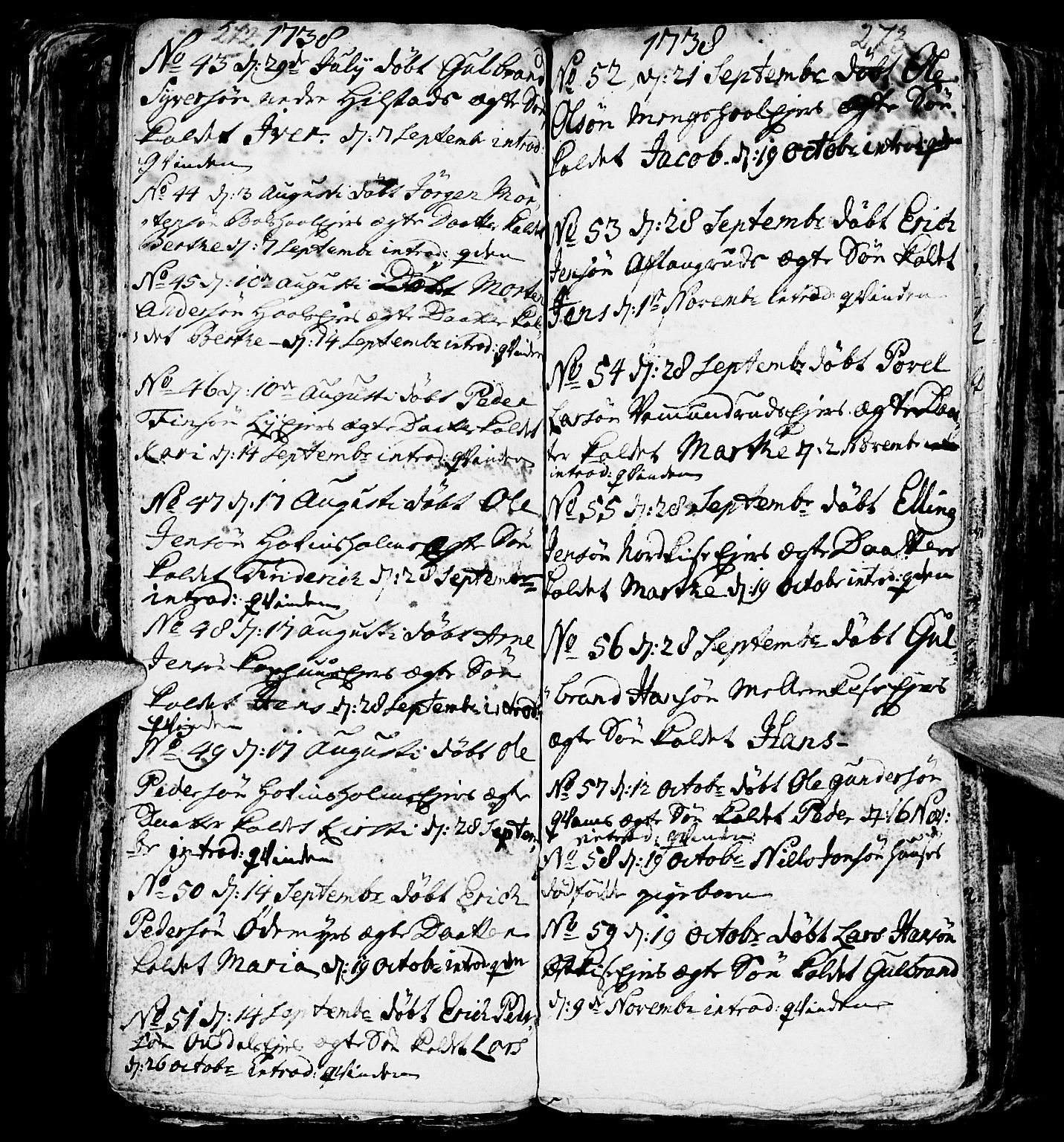 Nes prestekontor, Hedmark, AV/SAH-PREST-020/L/La/L0001: Parish register (copy) no. 1, 1663-1784, p. 272-273