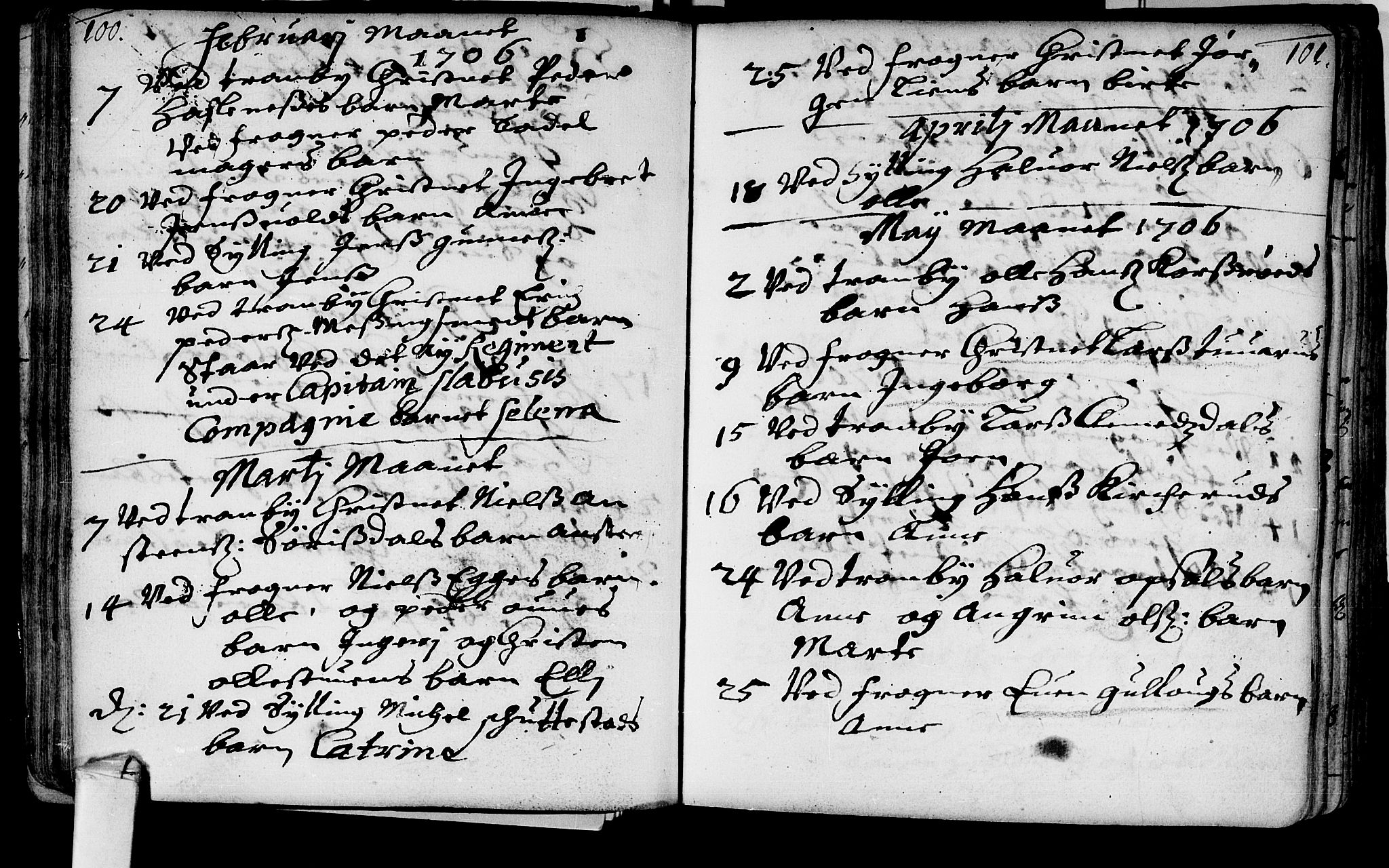 Lier kirkebøker, AV/SAKO-A-230/F/Fa/L0002: Parish register (official) no. I 2, 1701-1726, p. 100-101