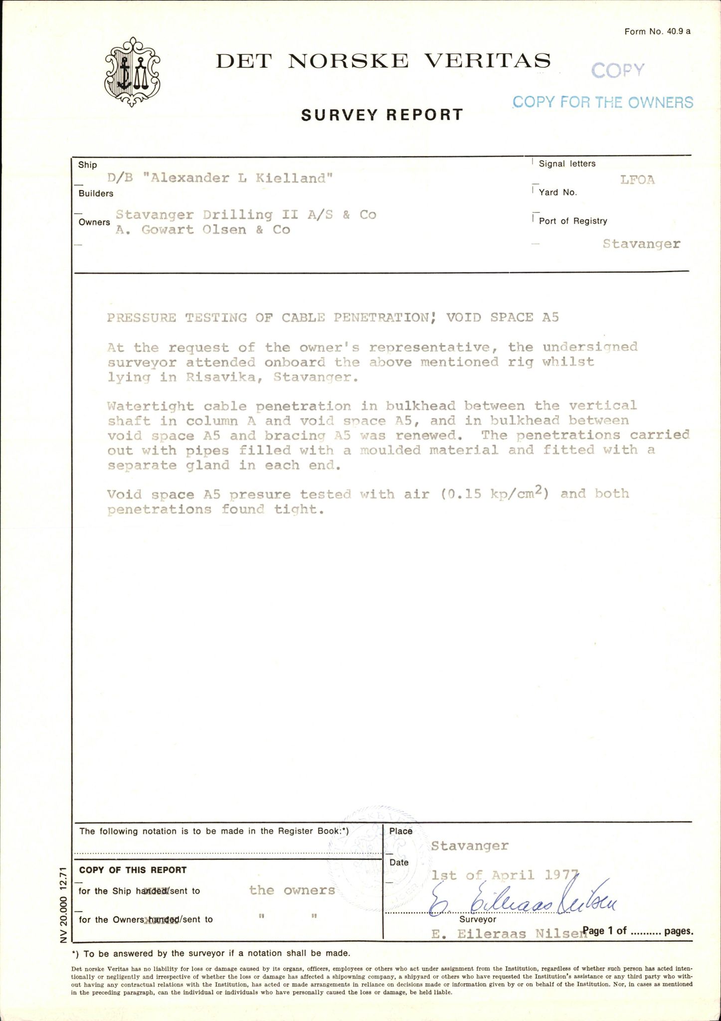 Pa 1503 - Stavanger Drilling AS, AV/SAST-A-101906/2/E/Eb/Eba/L0002: Sak og korrespondanse, 1974-1980