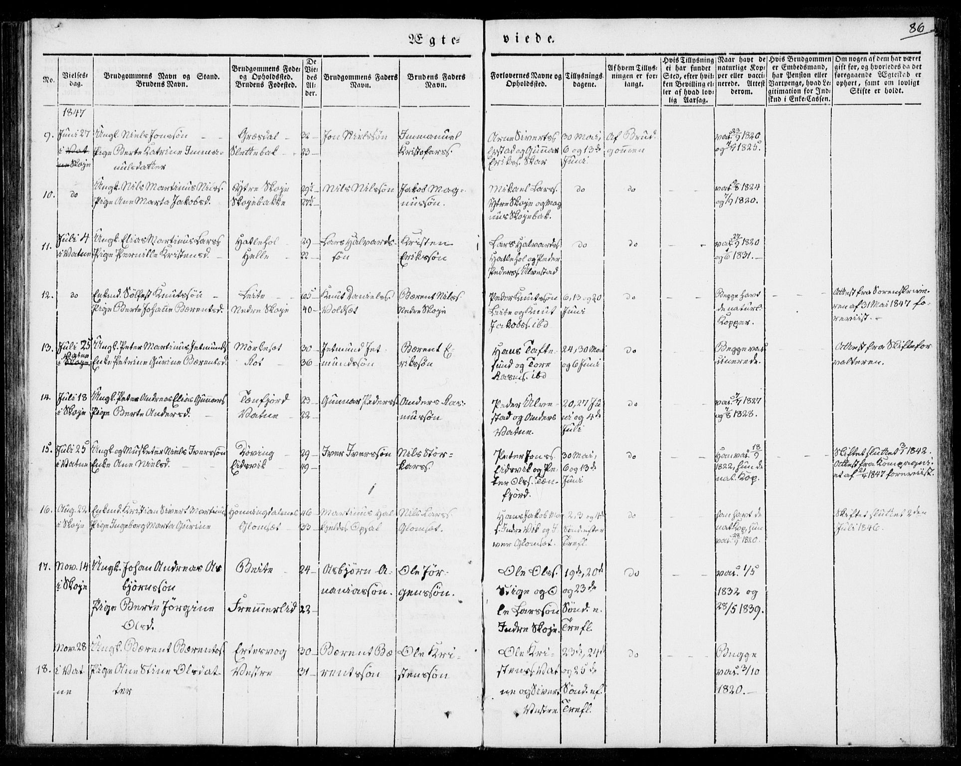 Ministerialprotokoller, klokkerbøker og fødselsregistre - Møre og Romsdal, SAT/A-1454/524/L0352: Parish register (official) no. 524A04, 1838-1847, p. 86