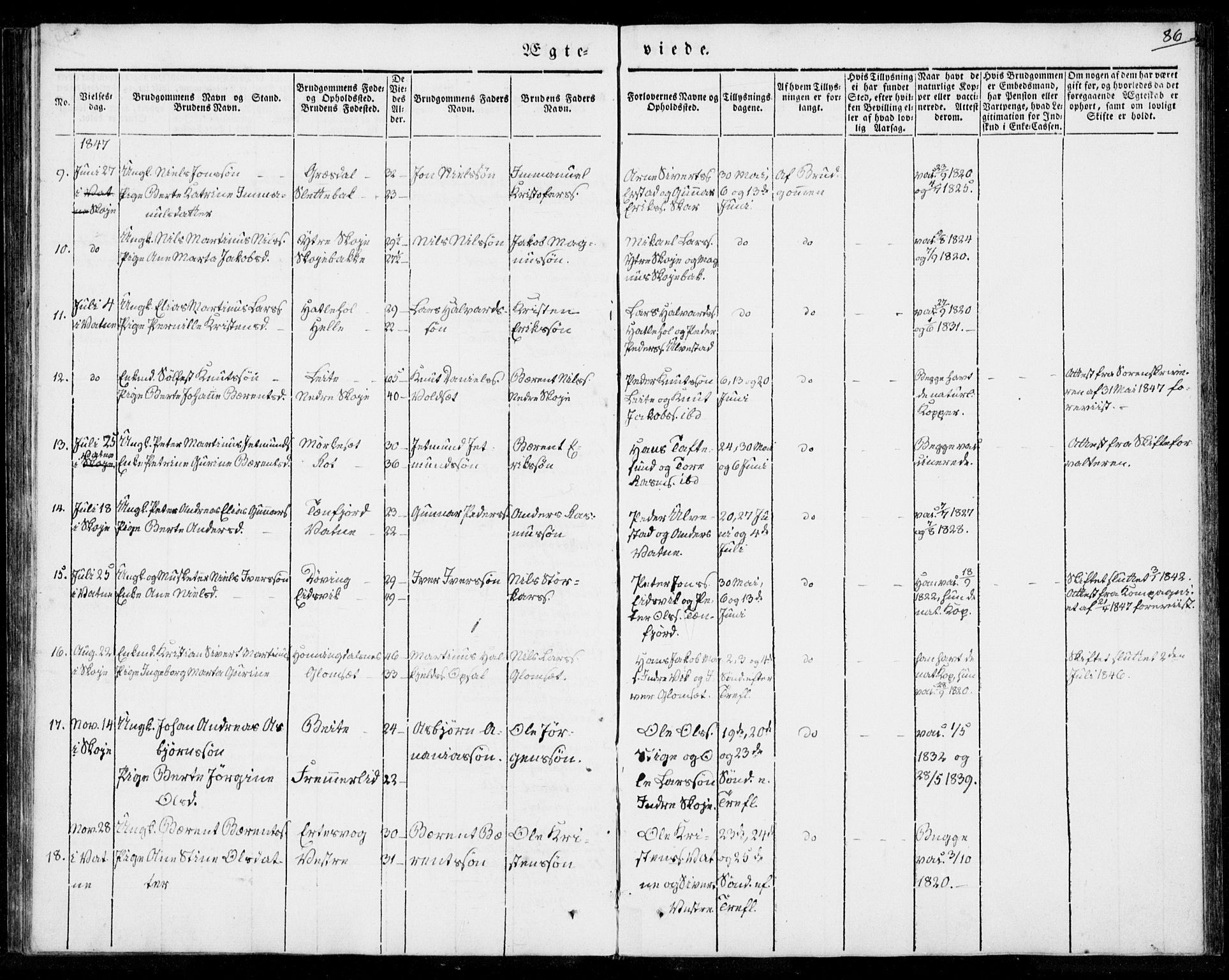 Ministerialprotokoller, klokkerbøker og fødselsregistre - Møre og Romsdal, AV/SAT-A-1454/524/L0352: Parish register (official) no. 524A04, 1838-1847, p. 86