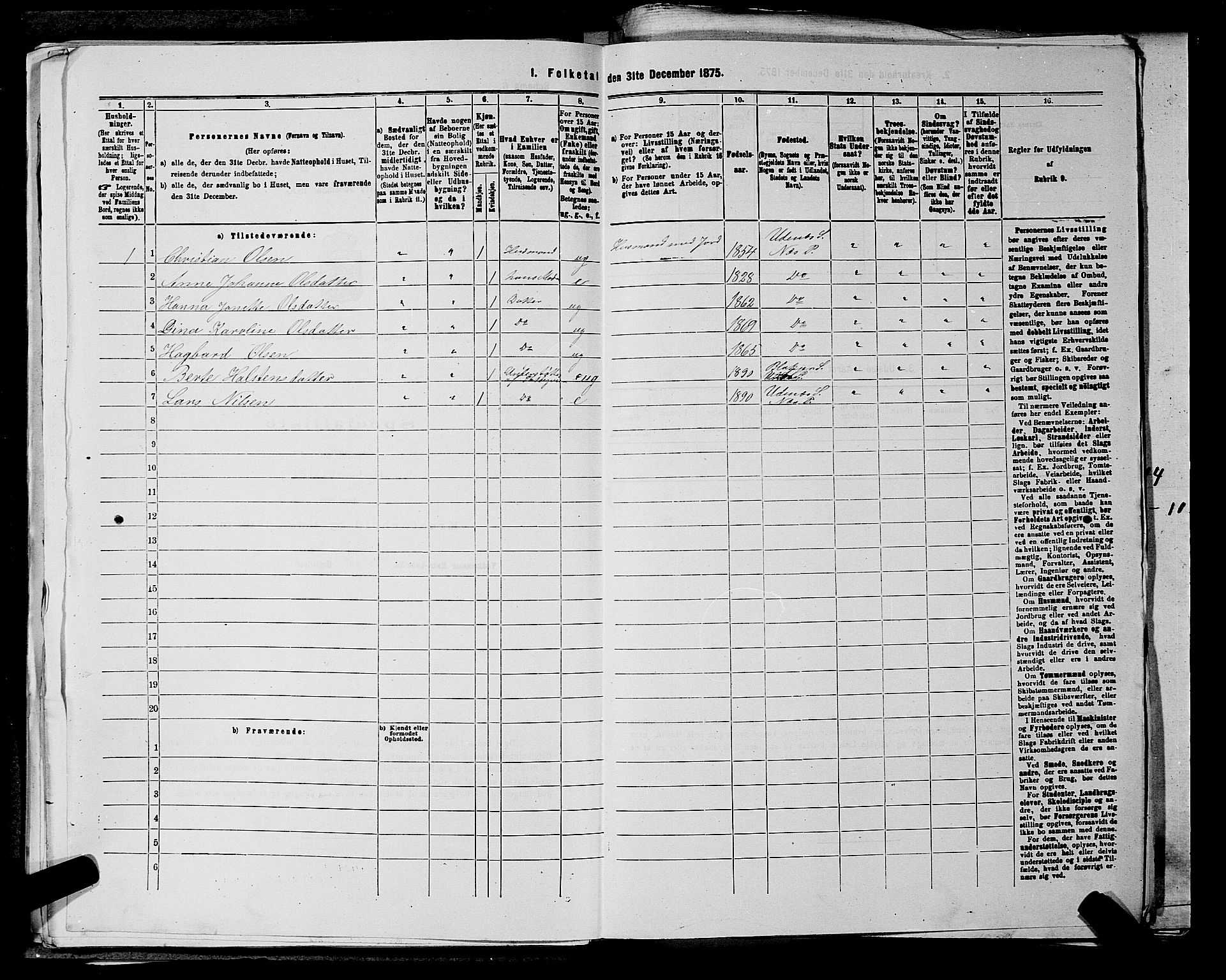 RA, 1875 census for 0236P Nes, 1875, p. 2475