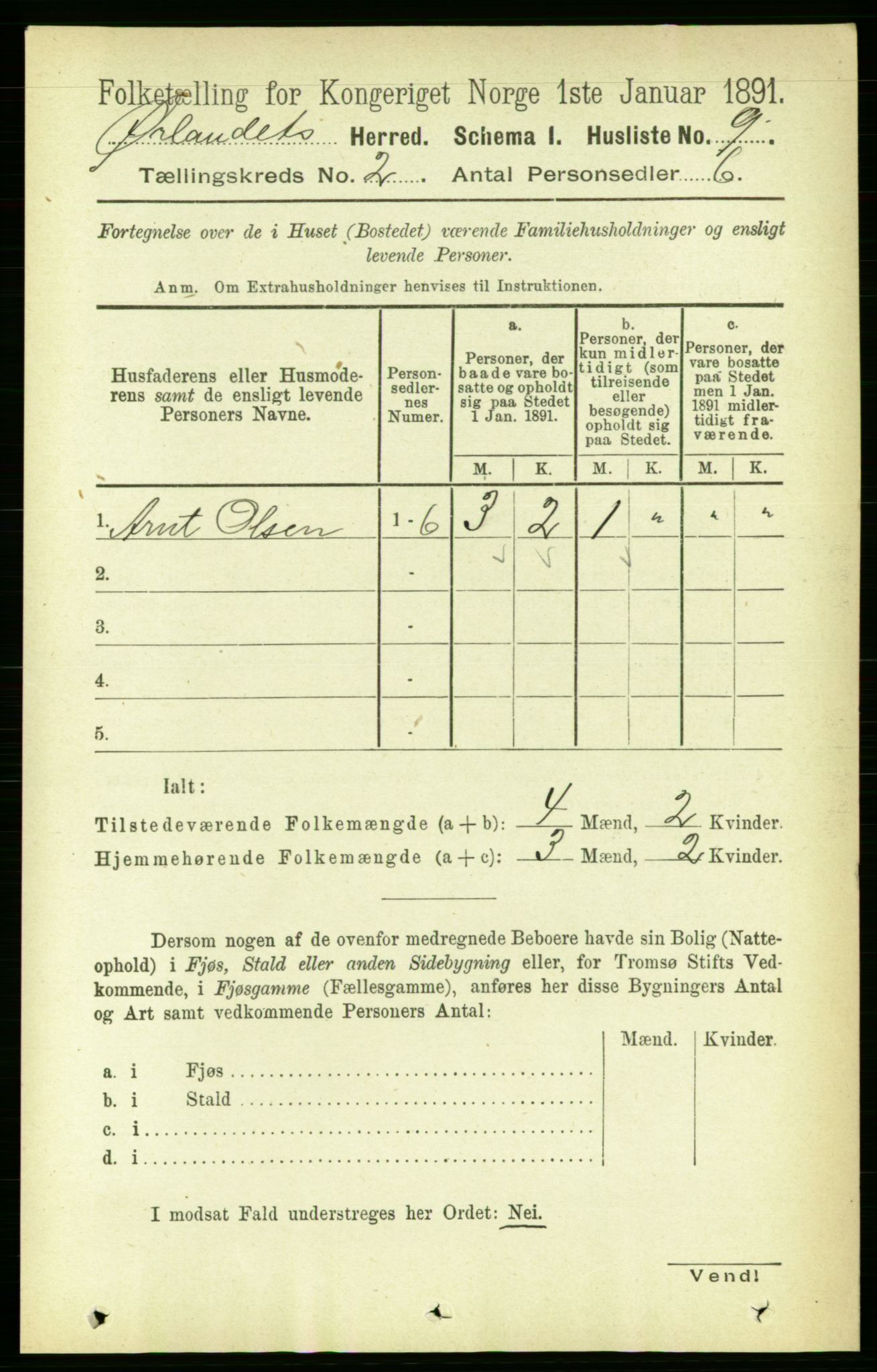 RA, 1891 census for 1621 Ørland, 1891, p. 420