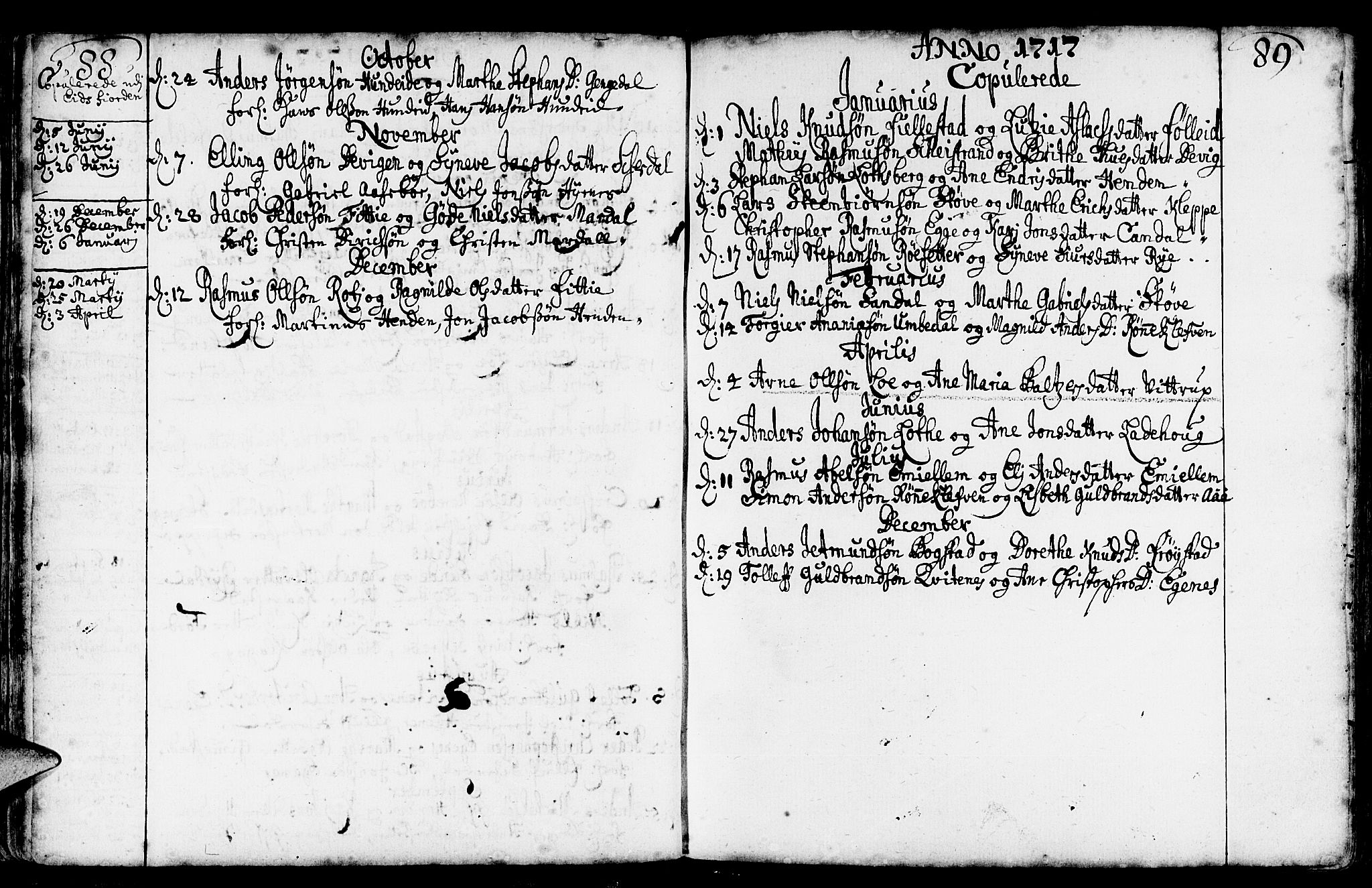 Gloppen sokneprestembete, AV/SAB-A-80101/H/Haa/Haaa/L0002: Parish register (official) no. A 2, 1712-1735, p. 88-89