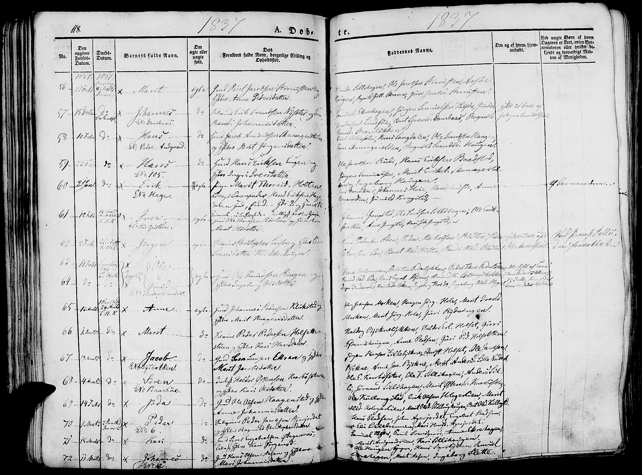 Lesja prestekontor, AV/SAH-PREST-068/H/Ha/Haa/L0005: Parish register (official) no. 5, 1830-1842, p. 118