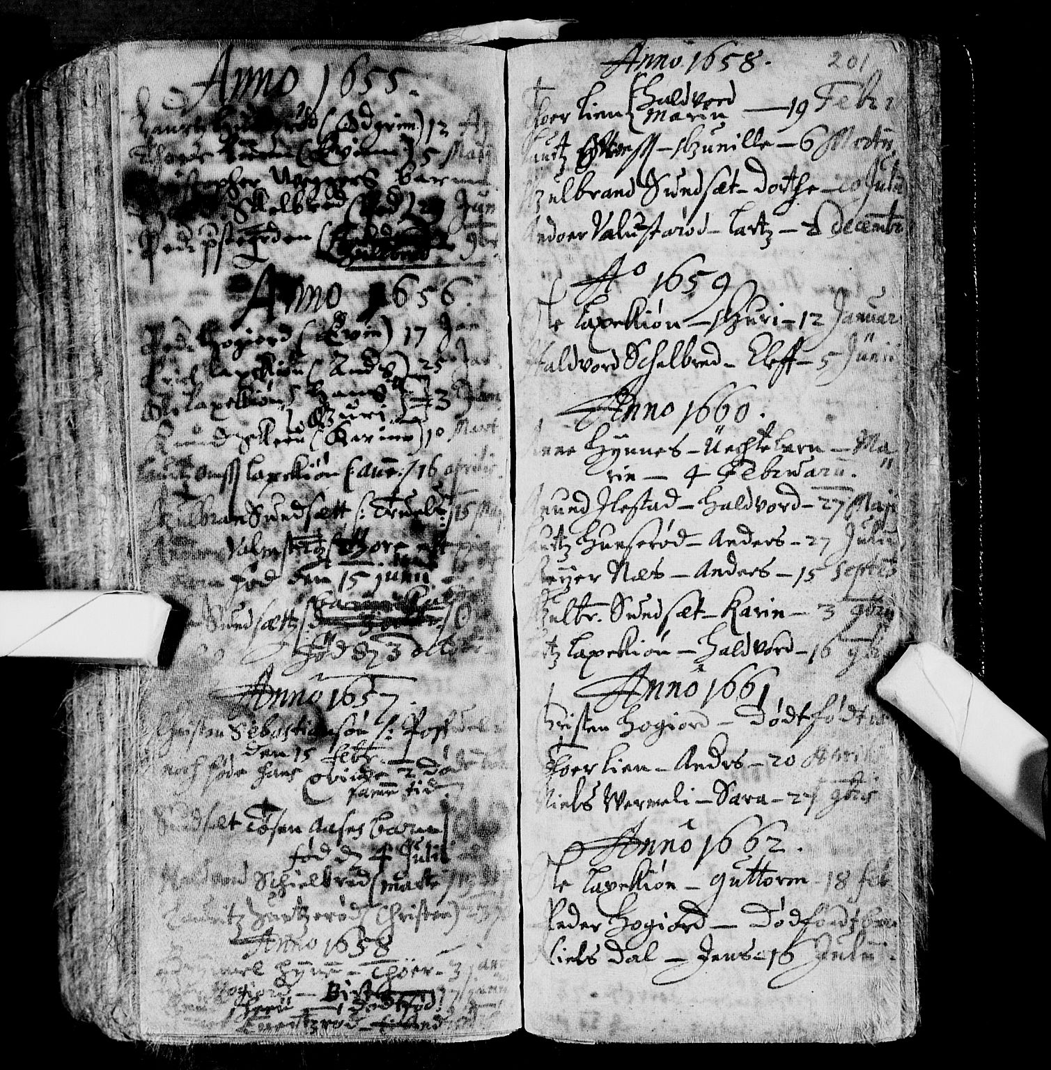 Andebu kirkebøker, AV/SAKO-A-336/F/Fa/L0001: Parish register (official) no. 1 /3, 1623-1738, p. 201