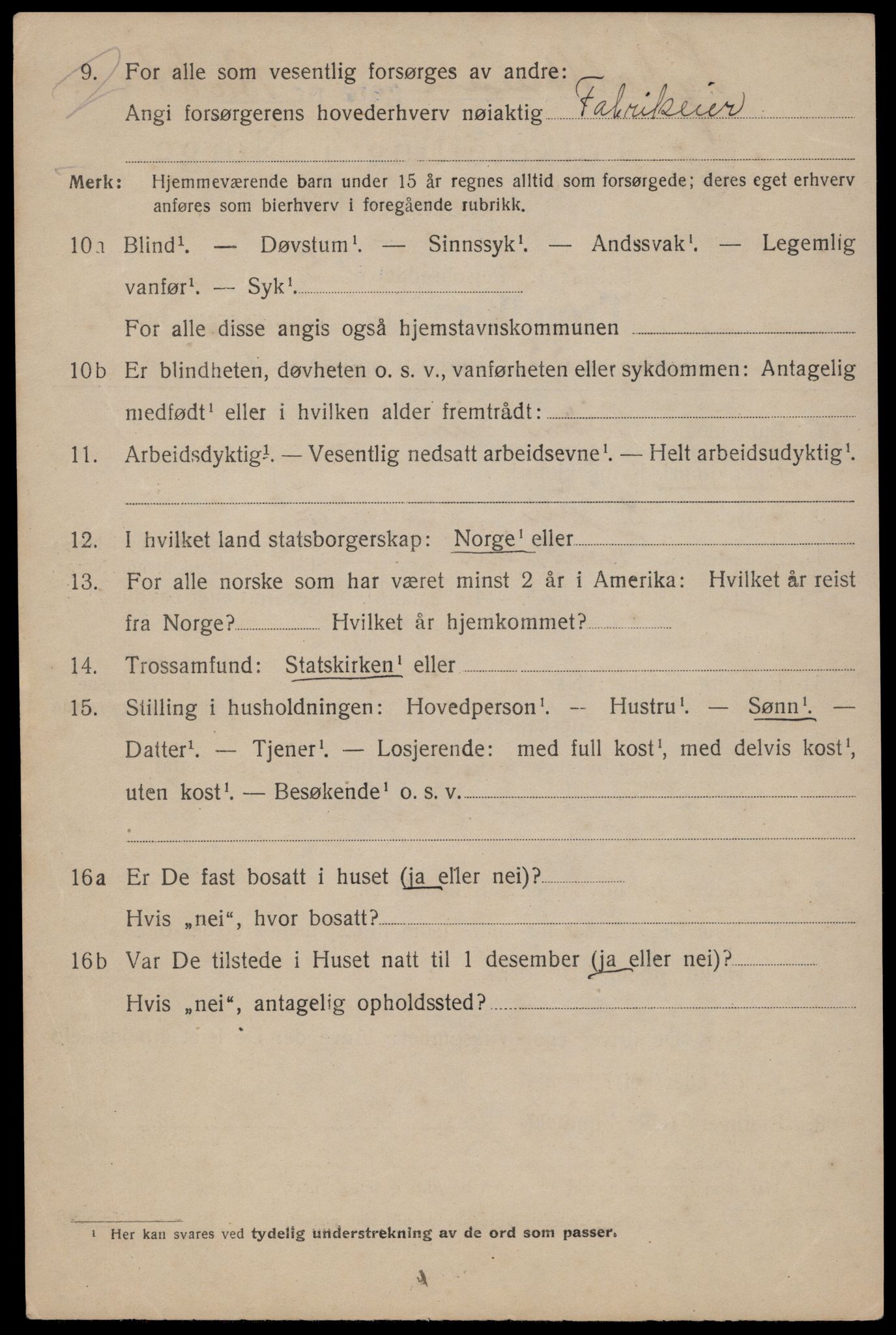 SAT, 1920 census for Trondheim, 1920, p. 94857