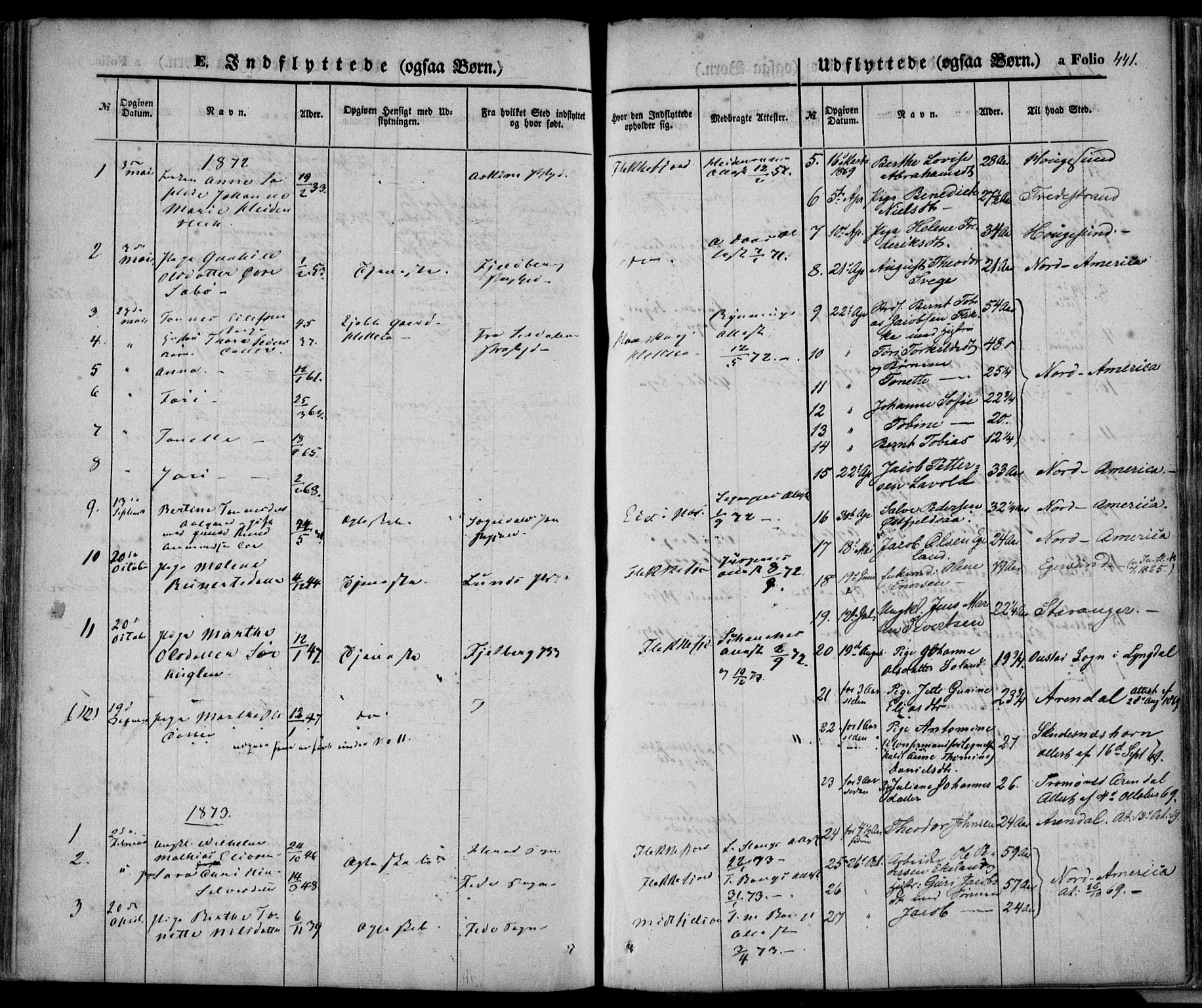 Flekkefjord sokneprestkontor, AV/SAK-1111-0012/F/Fa/Fac/L0005: Parish register (official) no. A 5, 1849-1875, p. 441