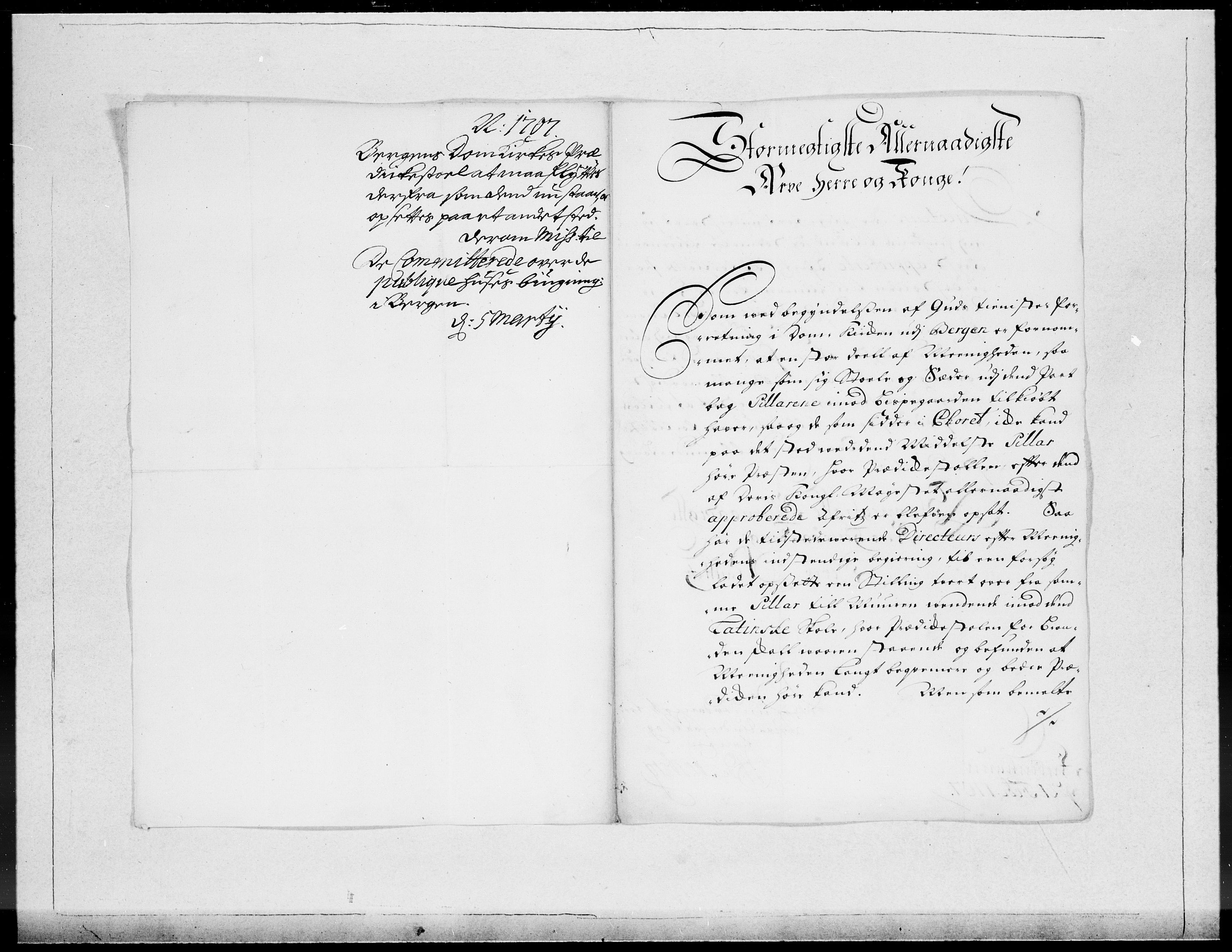 Danske Kanselli 1572-1799, RA/EA-3023/F/Fc/Fcc/Fcca/L0061: Norske innlegg 1572-1799, 1707, p. 519