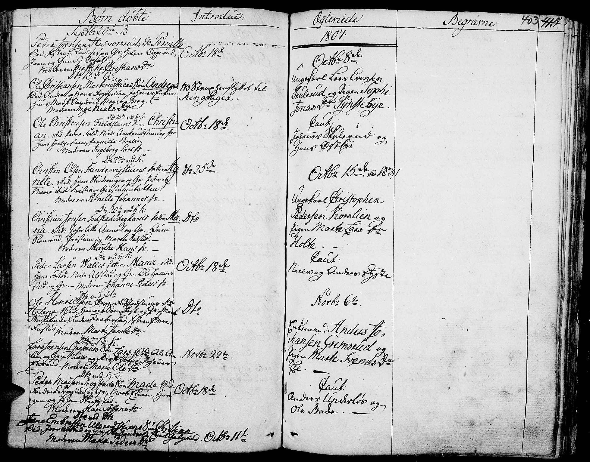 Toten prestekontor, AV/SAH-PREST-102/H/Ha/Haa/L0007: Parish register (official) no. 7, 1794-1809, p. 403