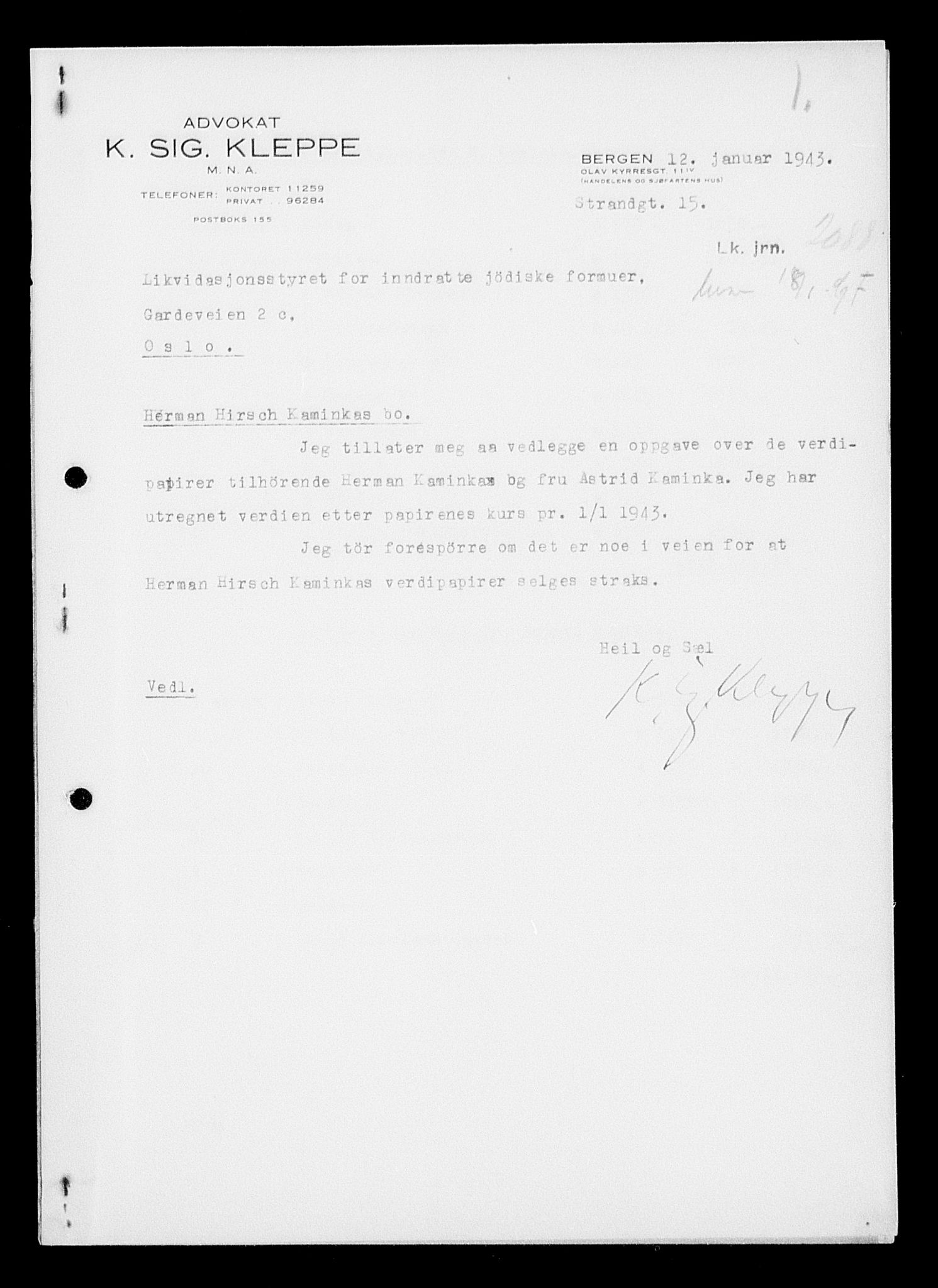 Justisdepartementet, Tilbakeføringskontoret for inndratte formuer, AV/RA-S-1564/H/Hc/Hcd/L1001: --, 1945-1947, p. 12