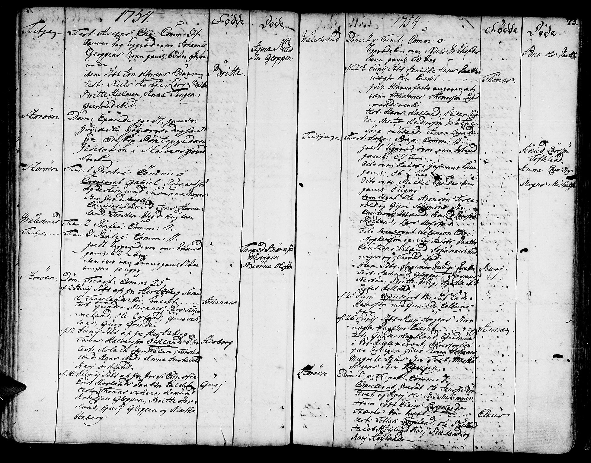 Stord sokneprestembete, AV/SAB-A-78201/H/Haa: Parish register (official) no. A 2, 1744-1777, p. 73