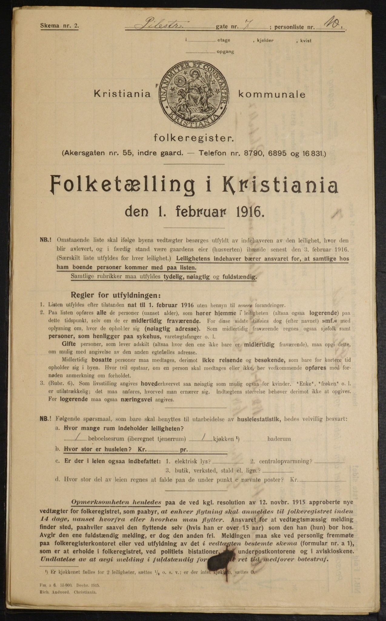 OBA, Municipal Census 1916 for Kristiania, 1916, p. 80757