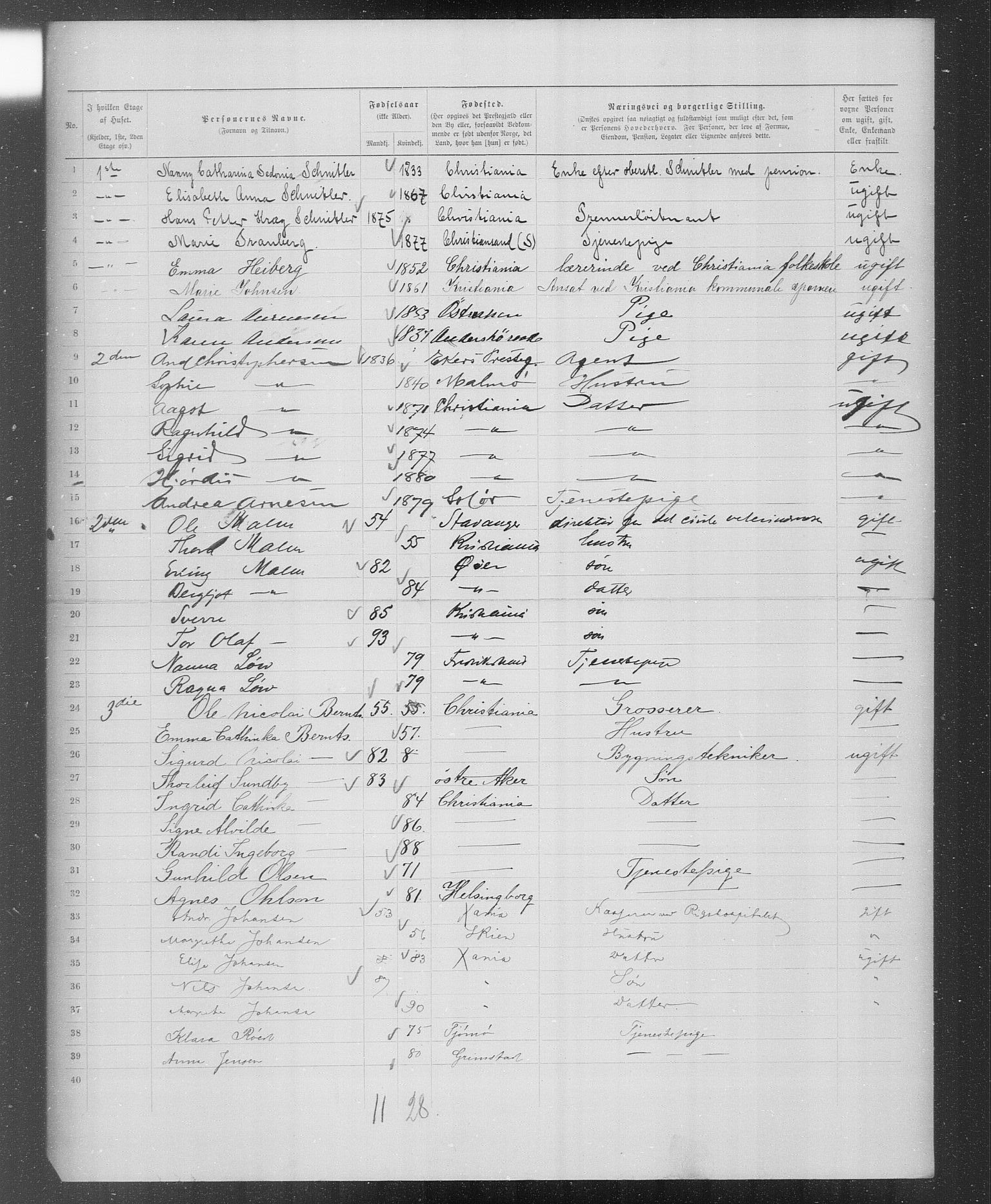 OBA, Municipal Census 1899 for Kristiania, 1899, p. 3575