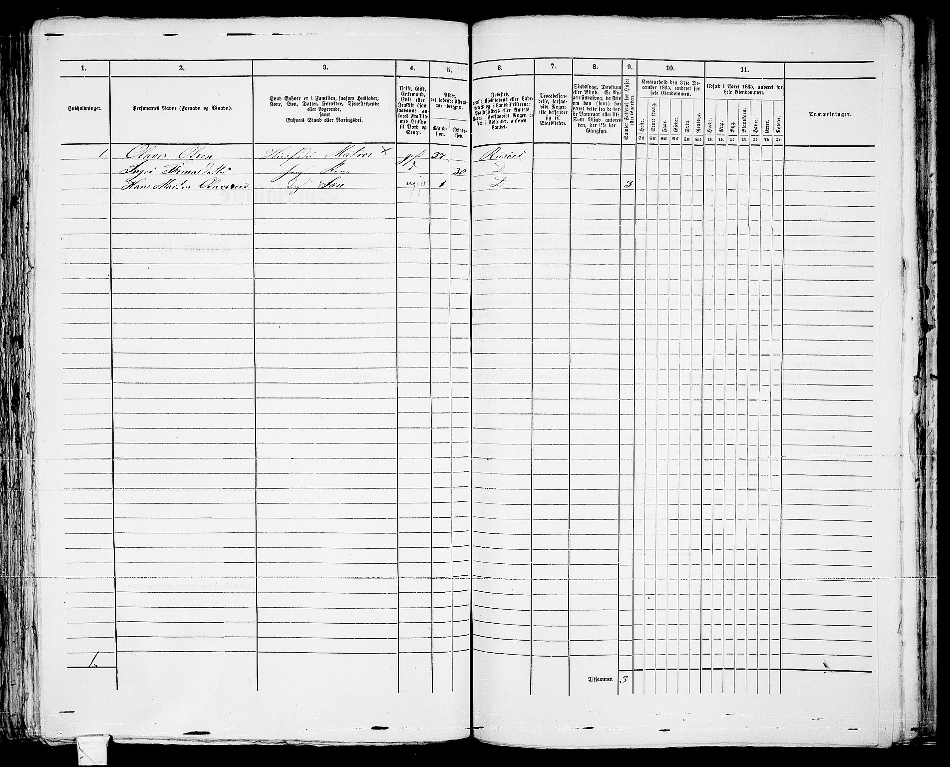 RA, 1865 census for Risør/Risør, 1865, p. 283