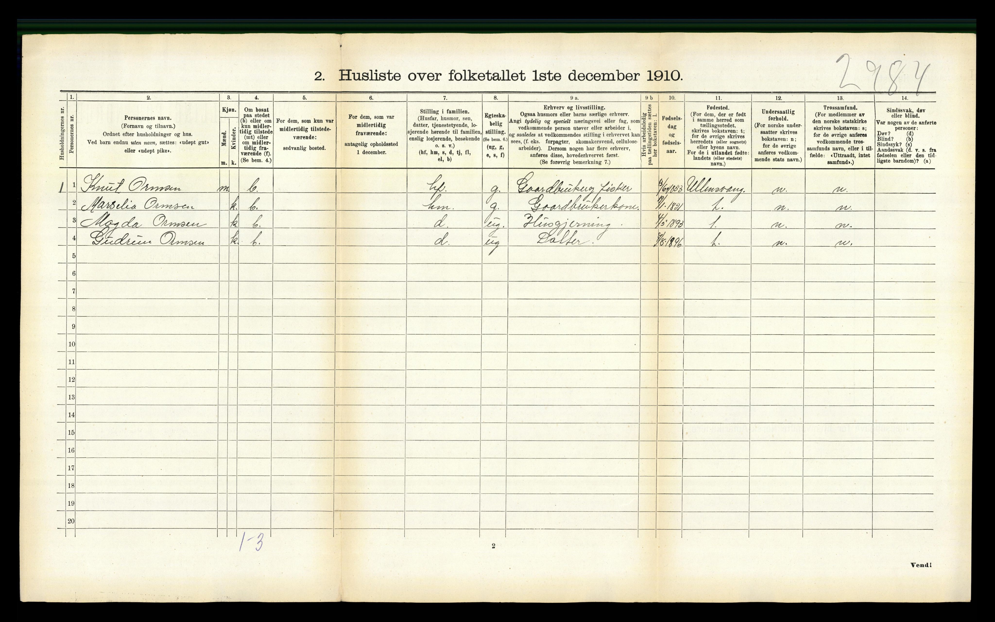 RA, 1910 census for Kjerringøy, 1910, p. 194