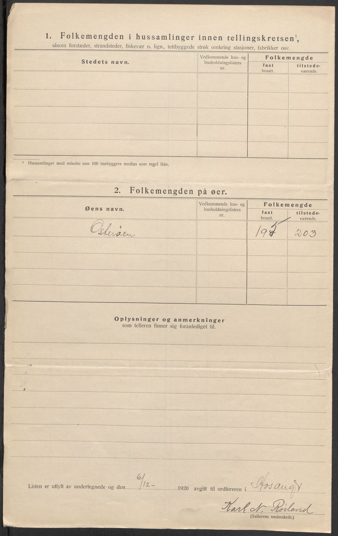 SAB, 1920 census for Hosanger, 1920, p. 13