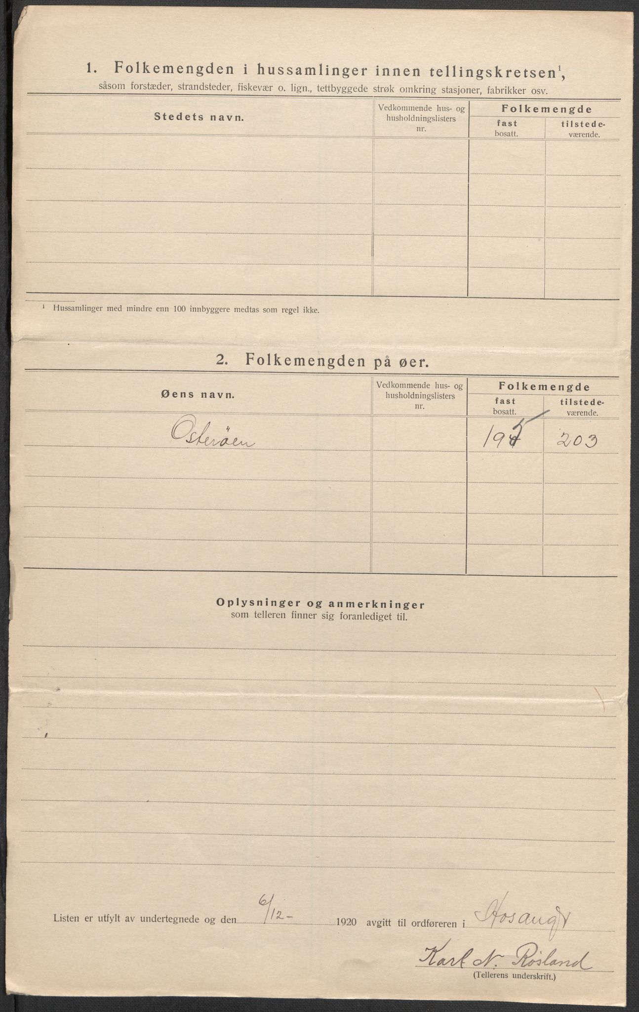 SAB, 1920 census for Hosanger, 1920, p. 13