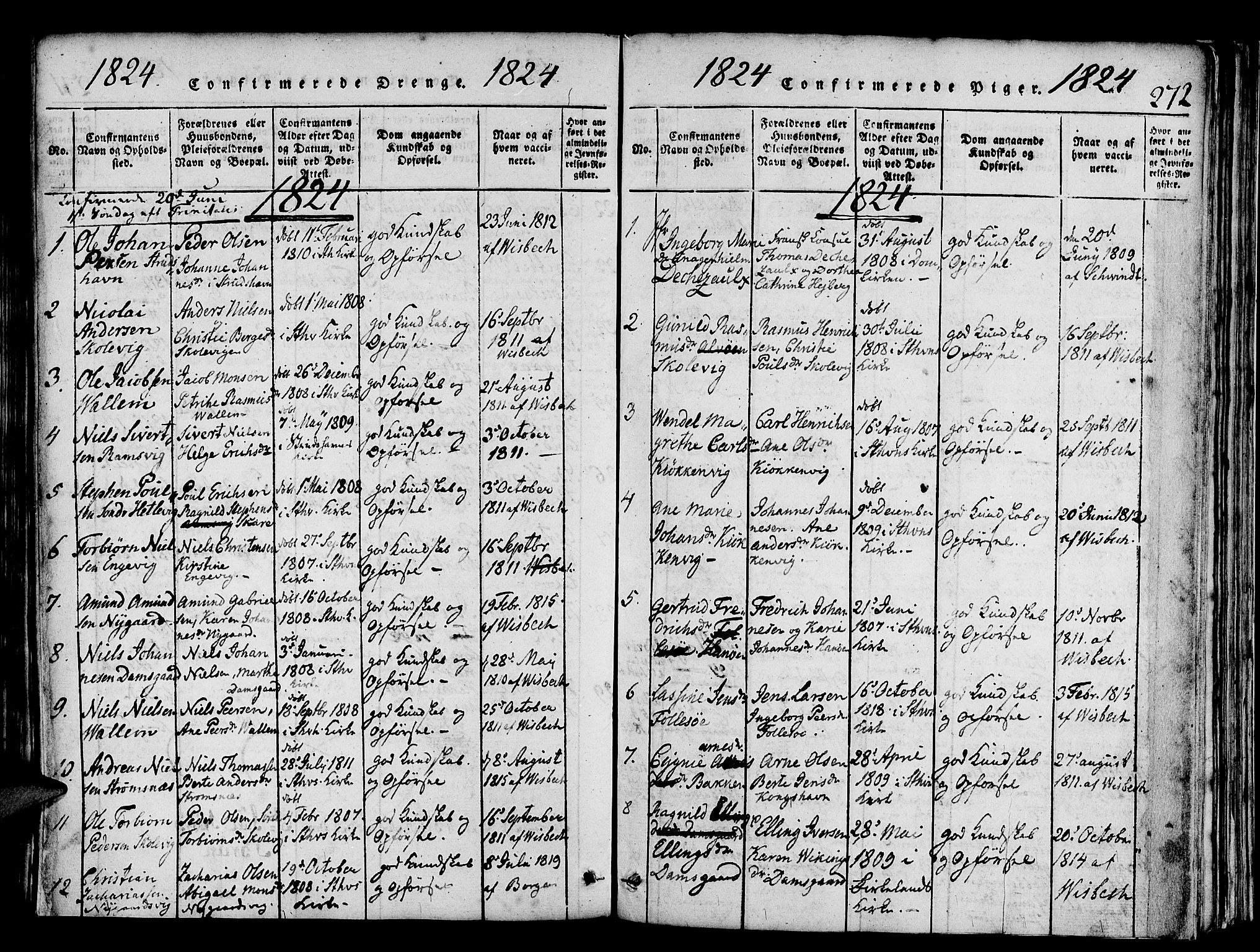 Askøy Sokneprestembete, SAB/A-74101/H/Ha/Haa/Haaa/L0003: Parish register (official) no. A 3, 1815-1825, p. 272