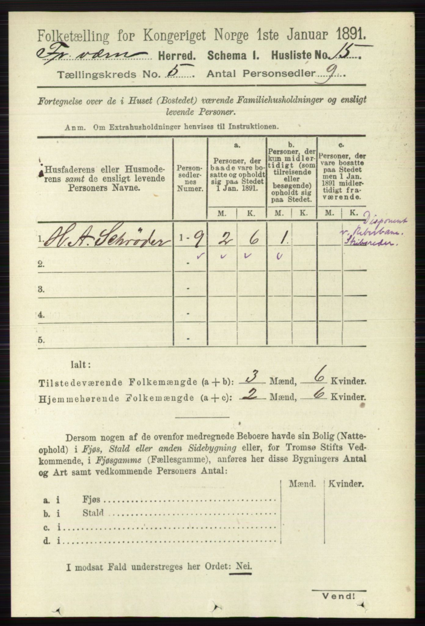 RA, 1891 census for 0798 Fredriksvern, 1891, p. 990