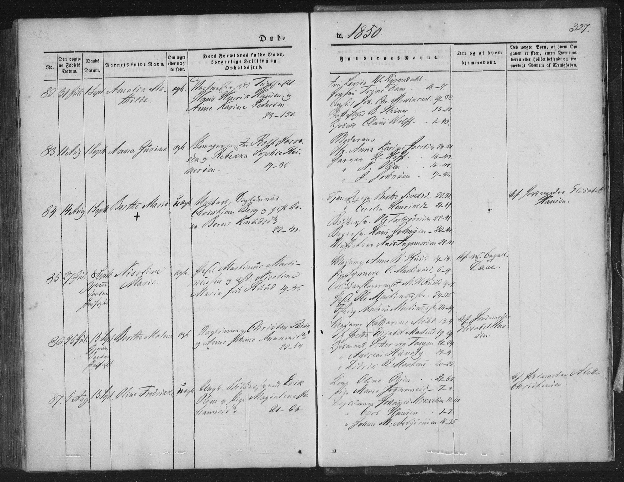 Korskirken sokneprestembete, SAB/A-76101/H/Haa/L0016: Parish register (official) no. B 2, 1841-1851, p. 327