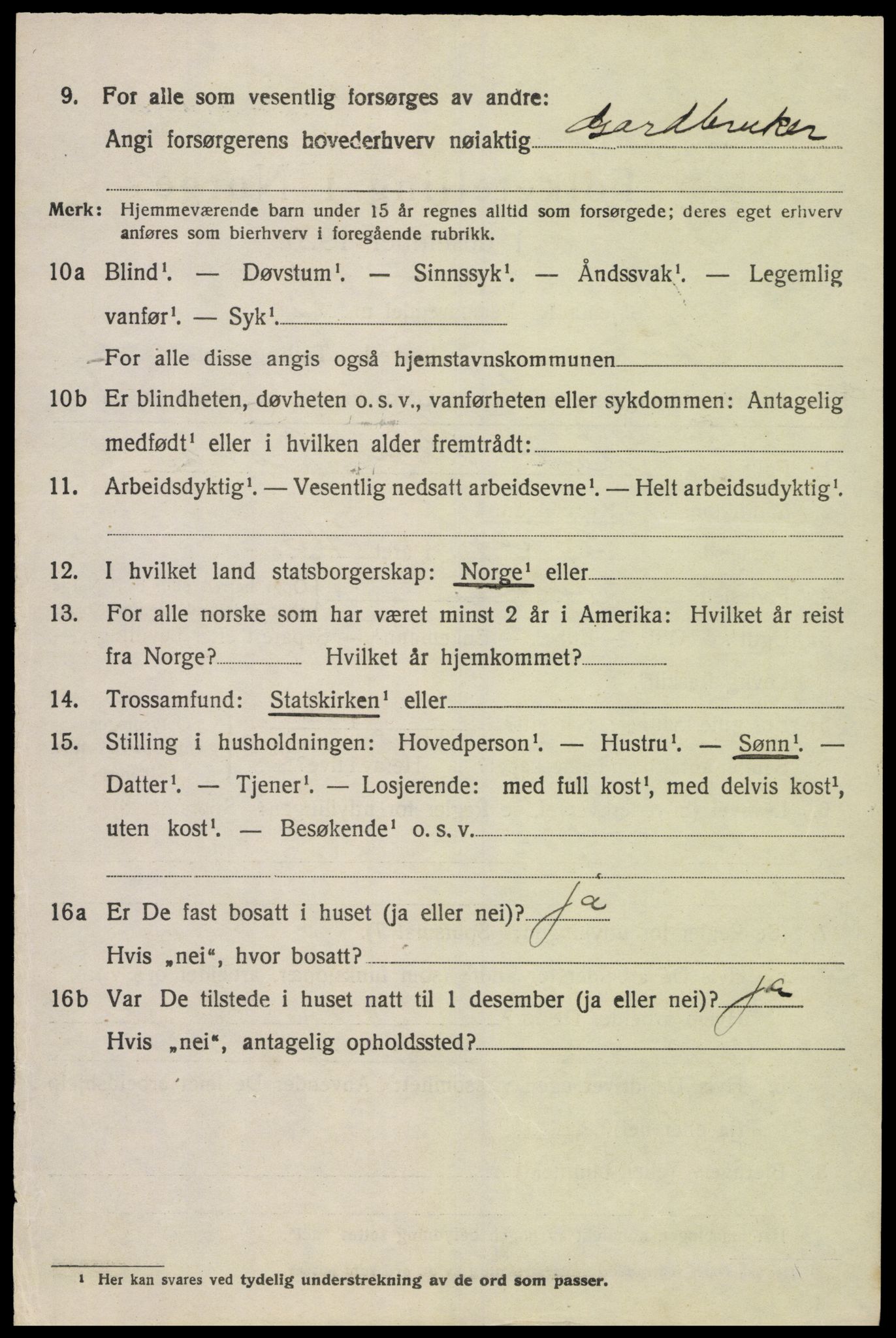 SAK, 1920 census for Spind, 1920, p. 1594