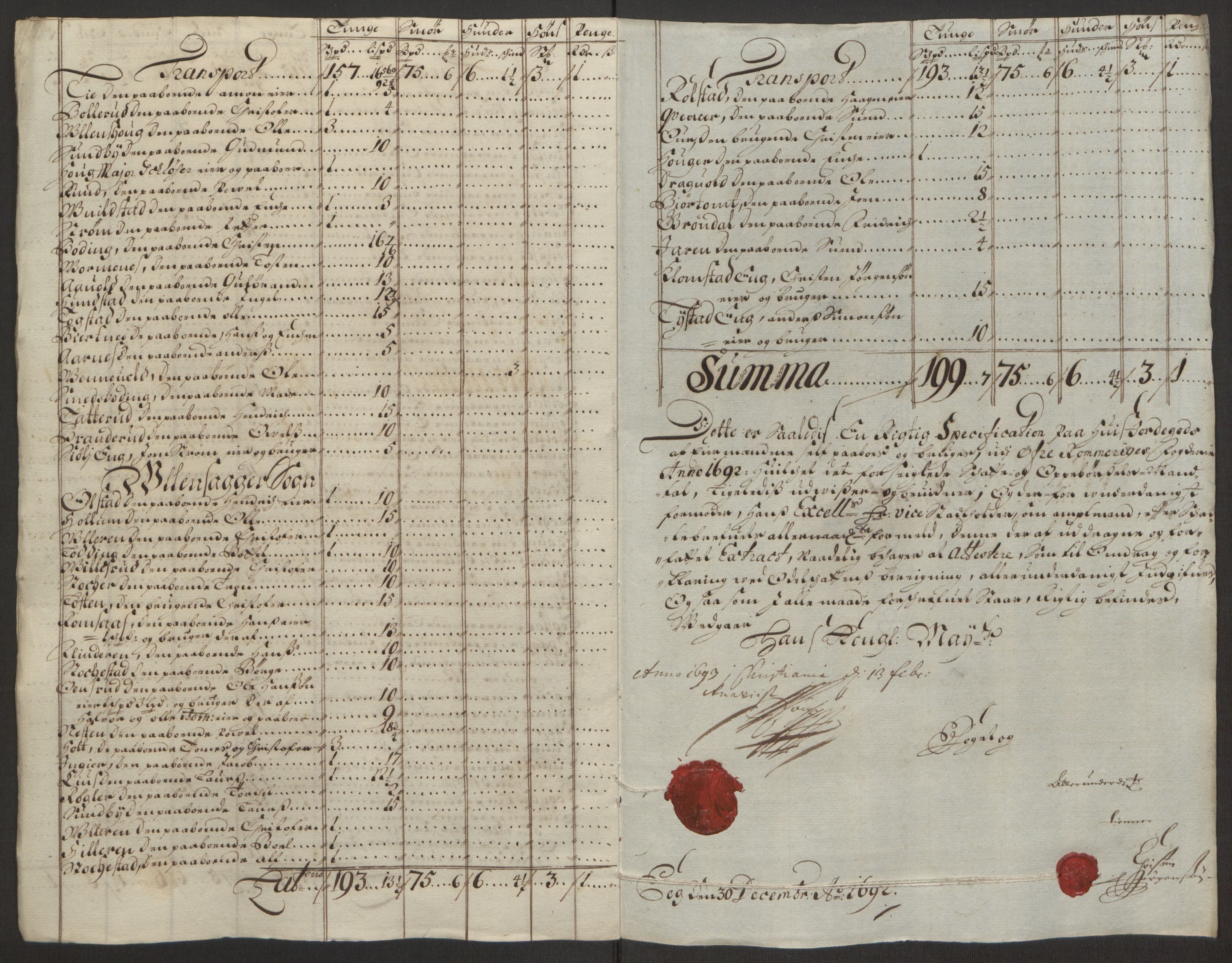 Rentekammeret inntil 1814, Reviderte regnskaper, Fogderegnskap, AV/RA-EA-4092/R12/L0704: Fogderegnskap Øvre Romerike, 1692, p. 221