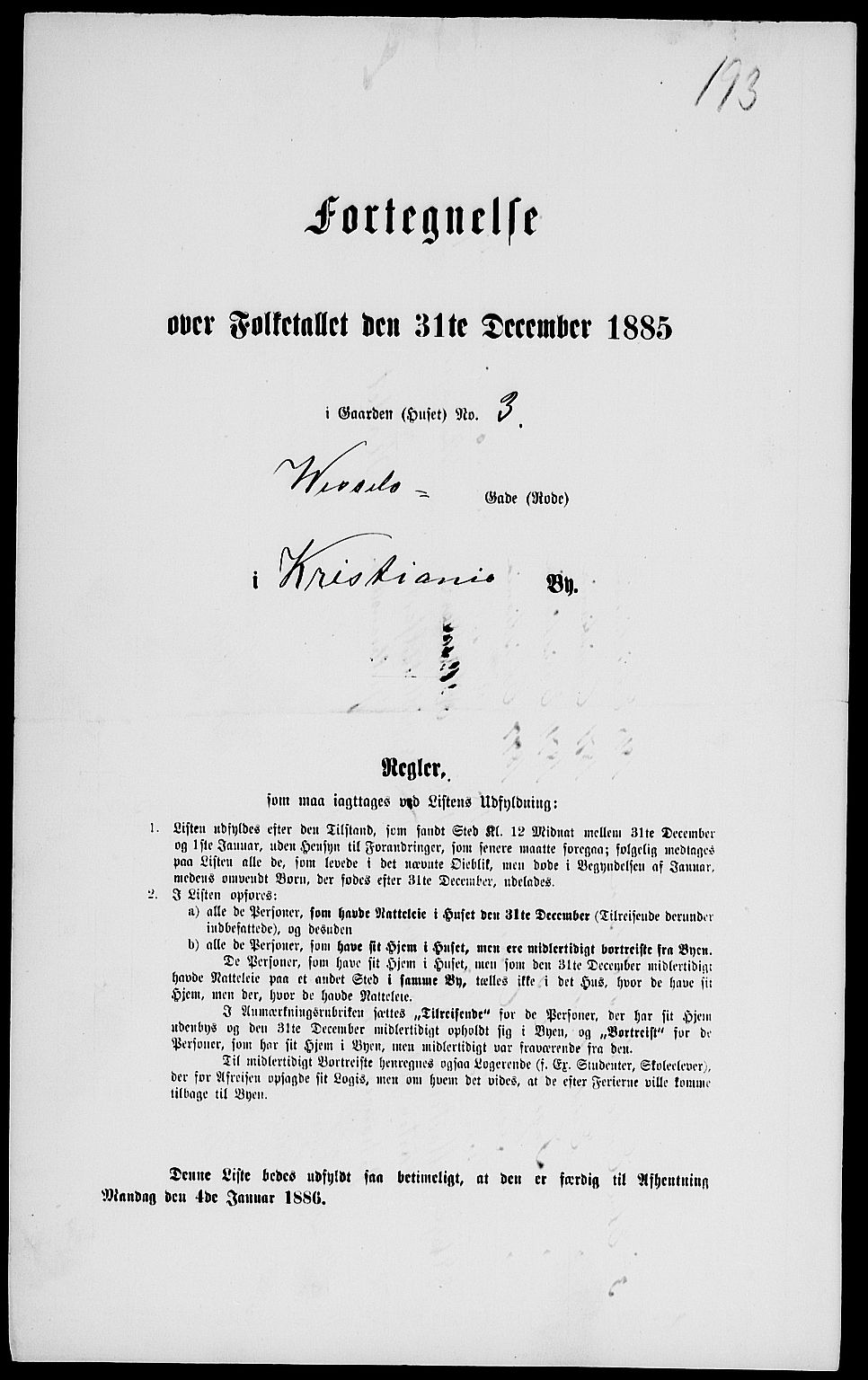 RA, 1885 census for 0301 Kristiania, 1885, p. 6012