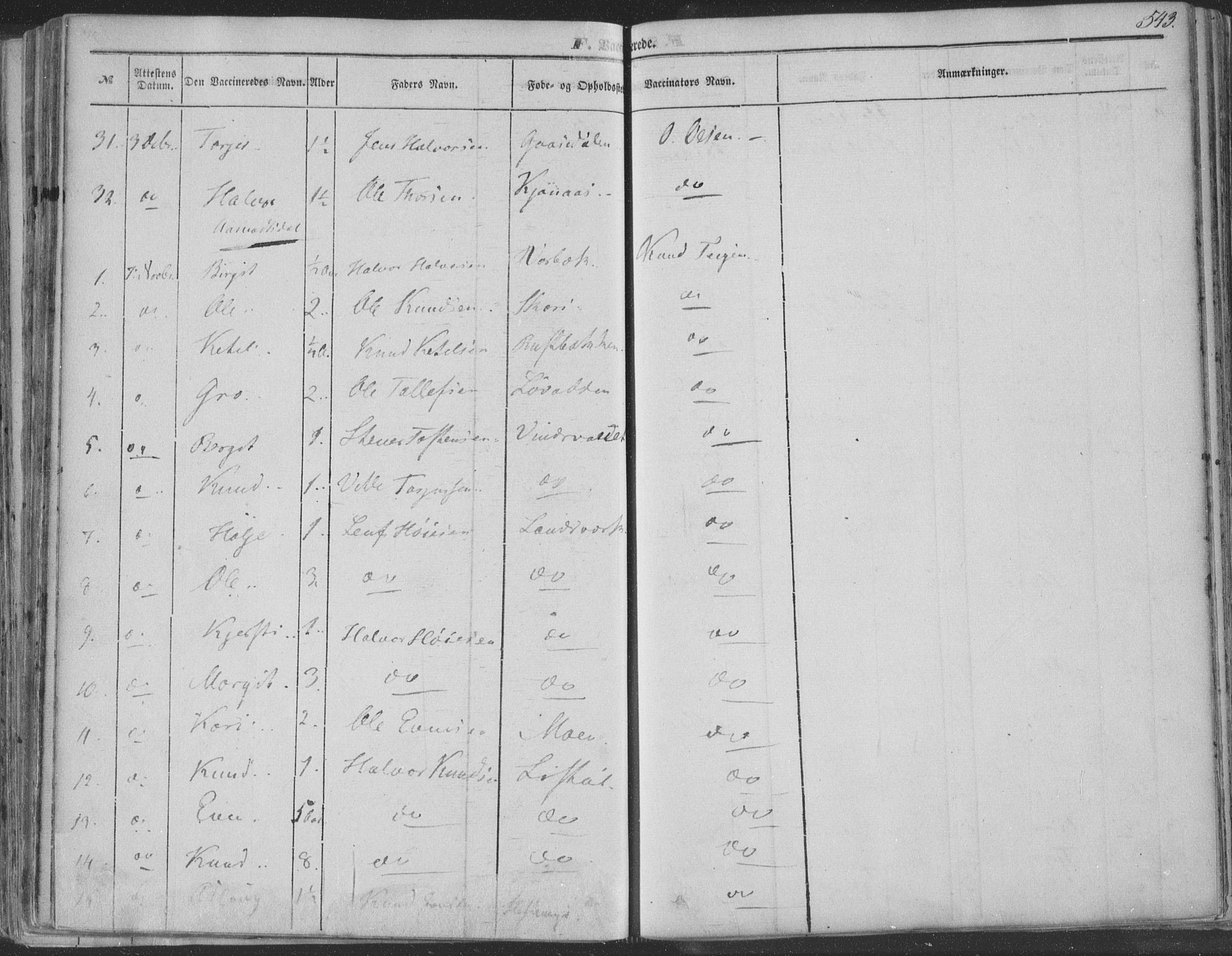 Seljord kirkebøker, AV/SAKO-A-20/F/Fa/L012b: Parish register (official) no. I 12B, 1850-1865, p. 543