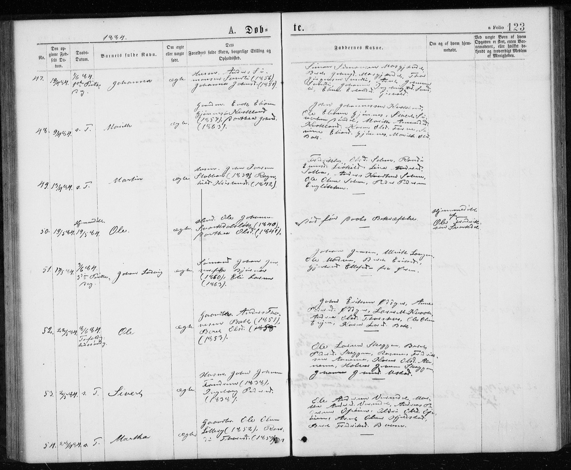 Ministerialprotokoller, klokkerbøker og fødselsregistre - Sør-Trøndelag, AV/SAT-A-1456/668/L0817: Parish register (copy) no. 668C06, 1873-1884, p. 123