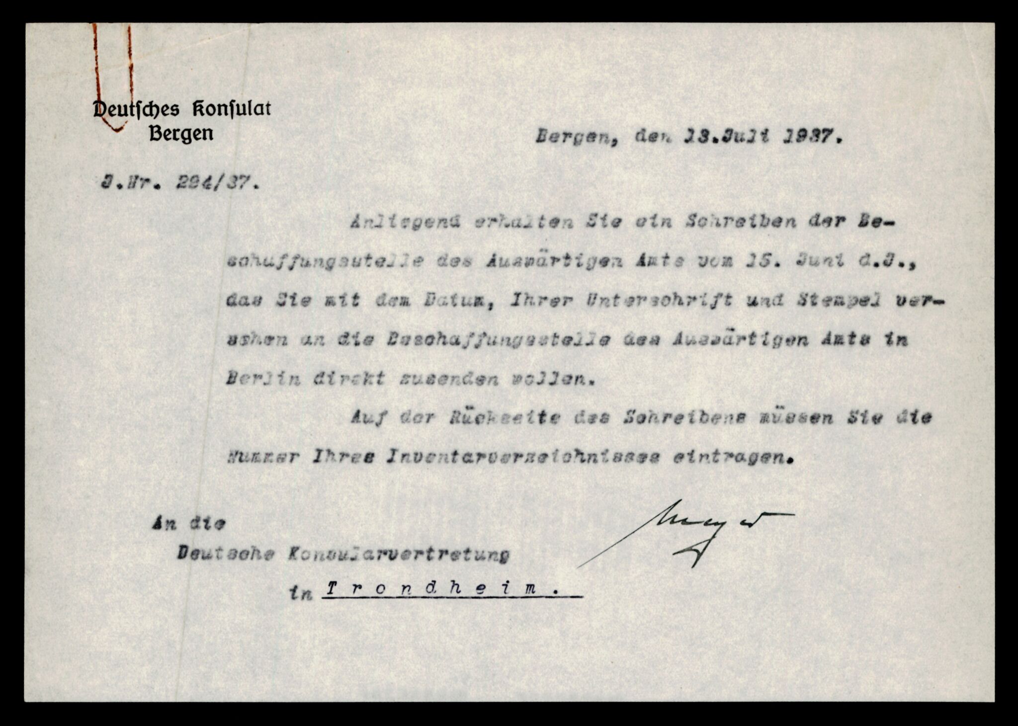 Forsvarets Overkommando. 2 kontor. Arkiv 11.4. Spredte tyske arkivsaker, AV/RA-RAFA-7031/D/Dar/Darc/L0021: FO.II. Tyske konsulater, 1929-1940, p. 623