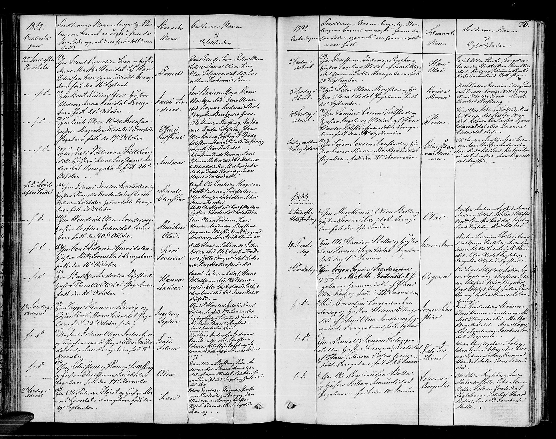 Ibestad sokneprestembete, AV/SATØ-S-0077/H/Ha/Haa/L0005kirke: Parish register (official) no. 5, 1825-1836, p. 76